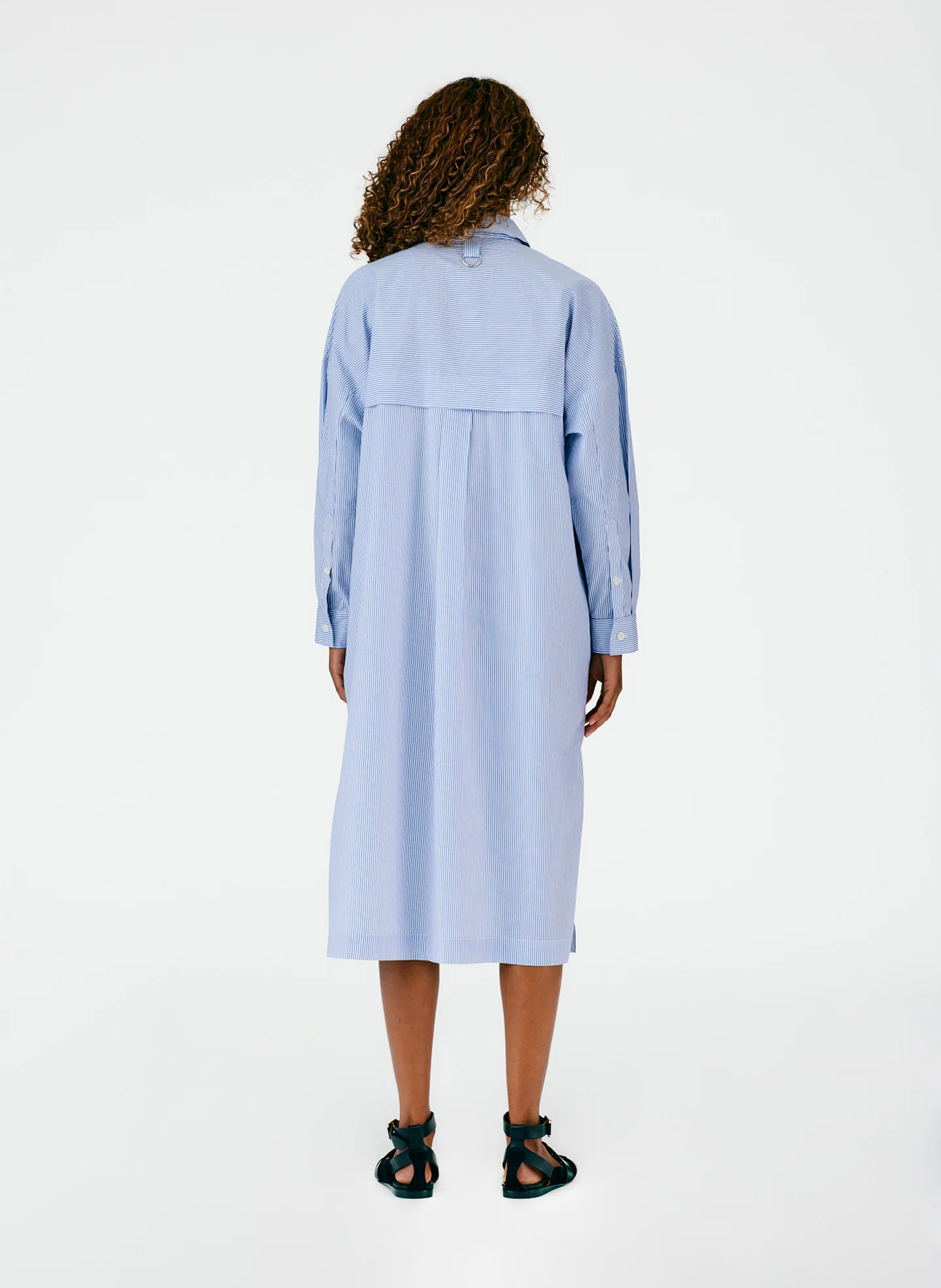 Striped Shirting Shirtdress - Image 5