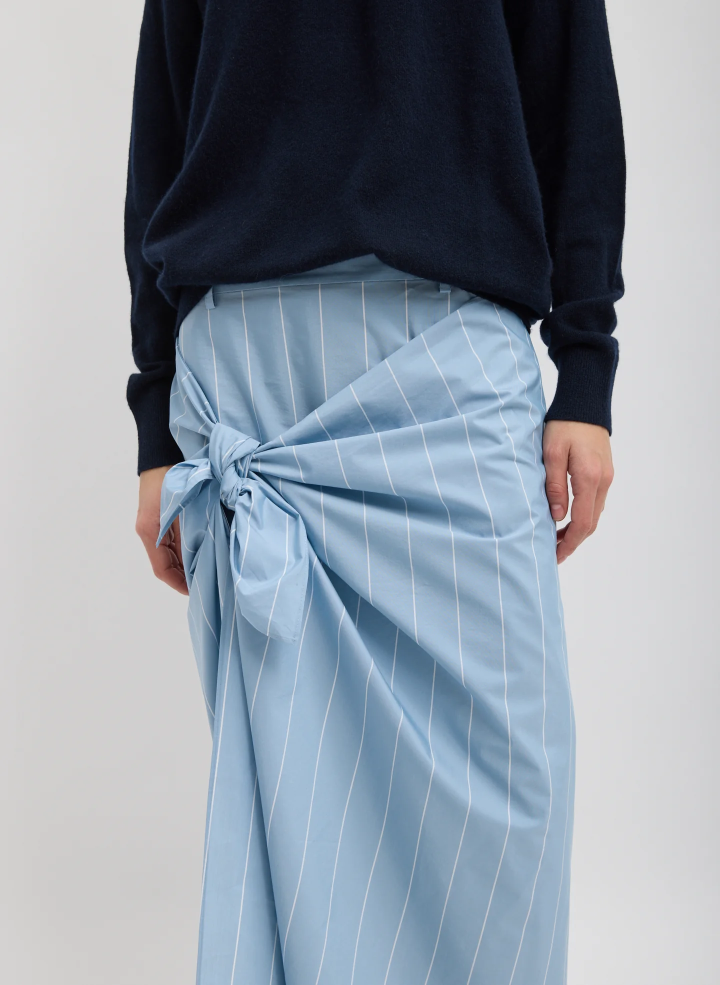 Striped Tech Poplin Tie Front Skirt - Image 2