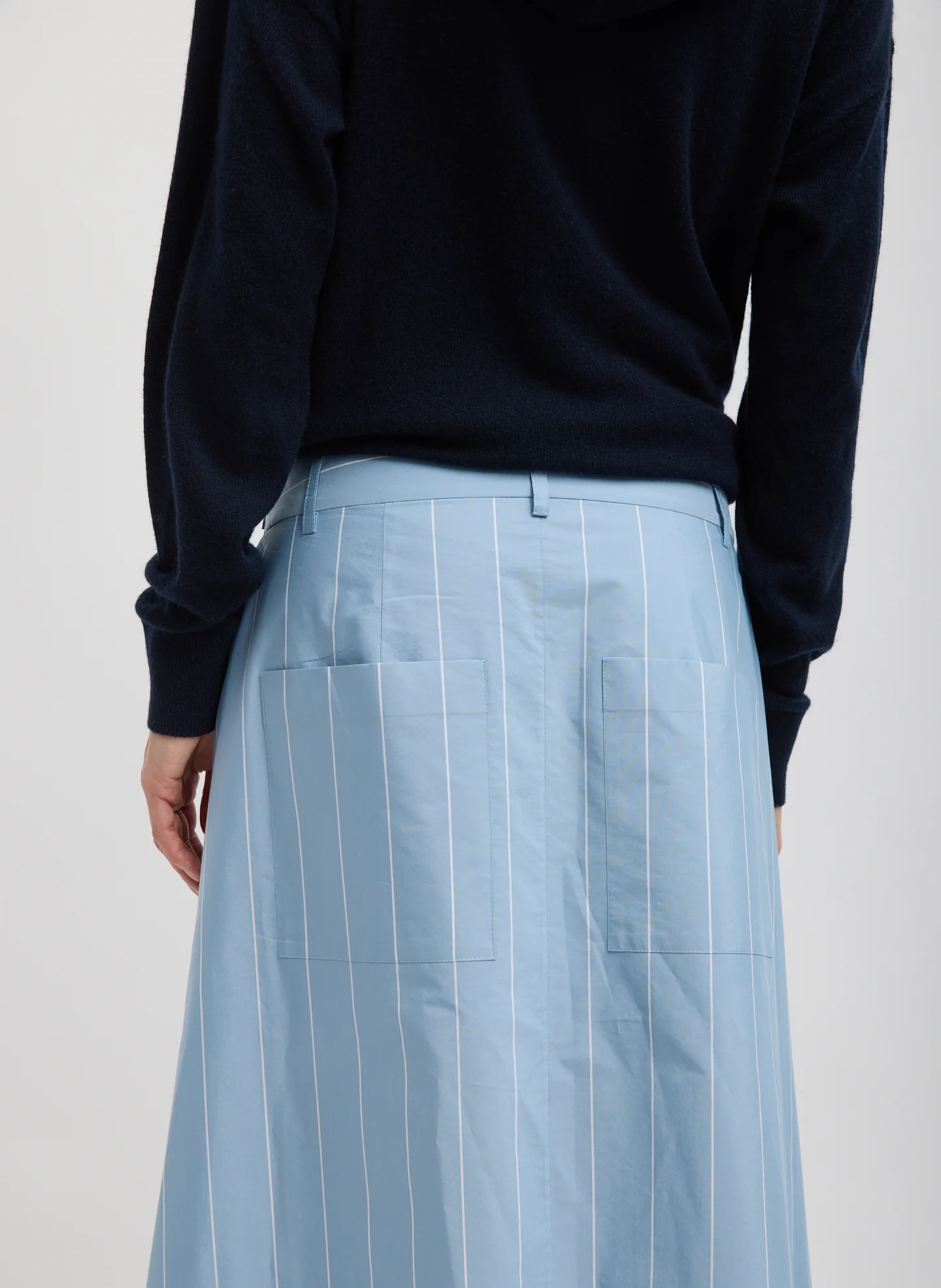 Striped Tech Poplin Tie Front Skirt - Image 4