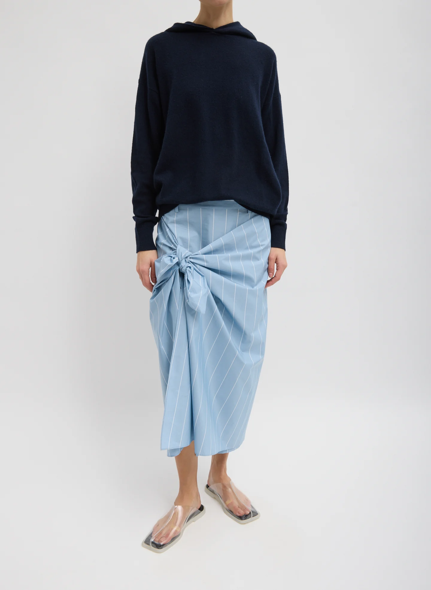 Striped Tech Poplin Tie Front Skirt - Image 5