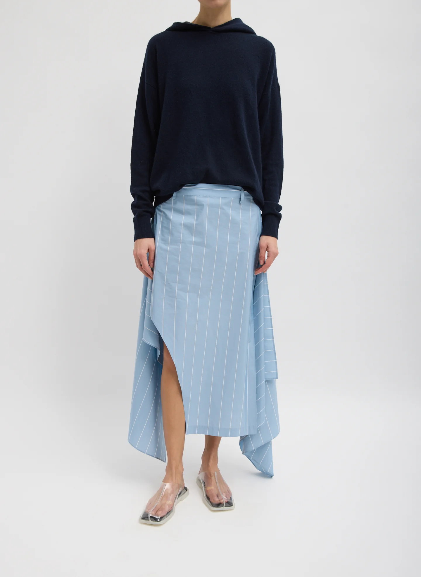Striped Tech Poplin Tie Front Skirt - Image 6