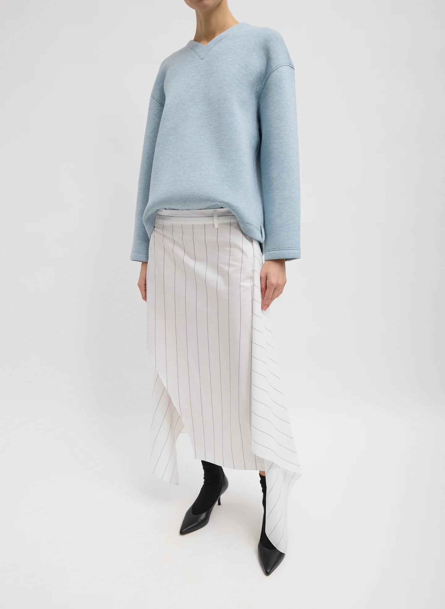 Striped Tech Poplin Tie Front Skirt - Image 10