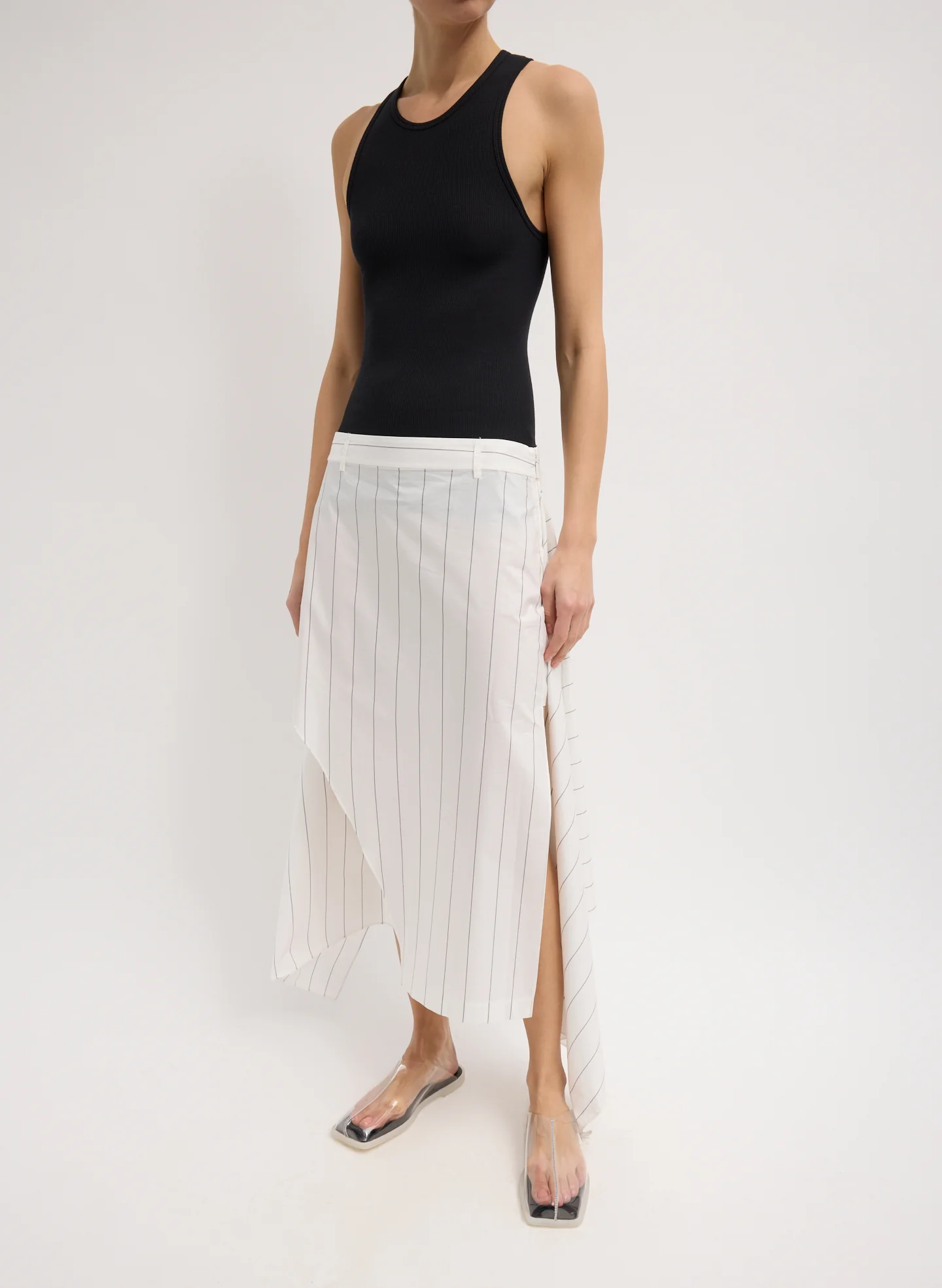 Striped Tech Poplin Tie Front Skirt - Image 5