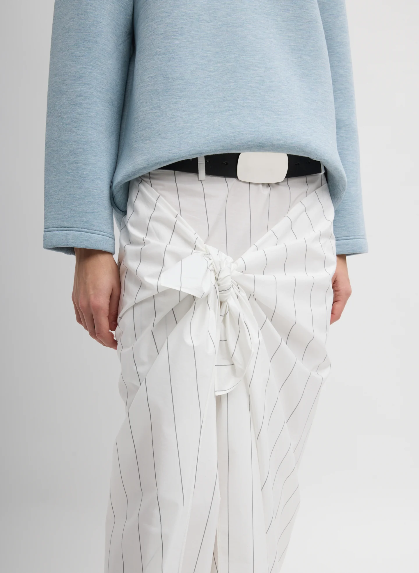 Striped Tech Poplin Tie Front Skirt - Image 6