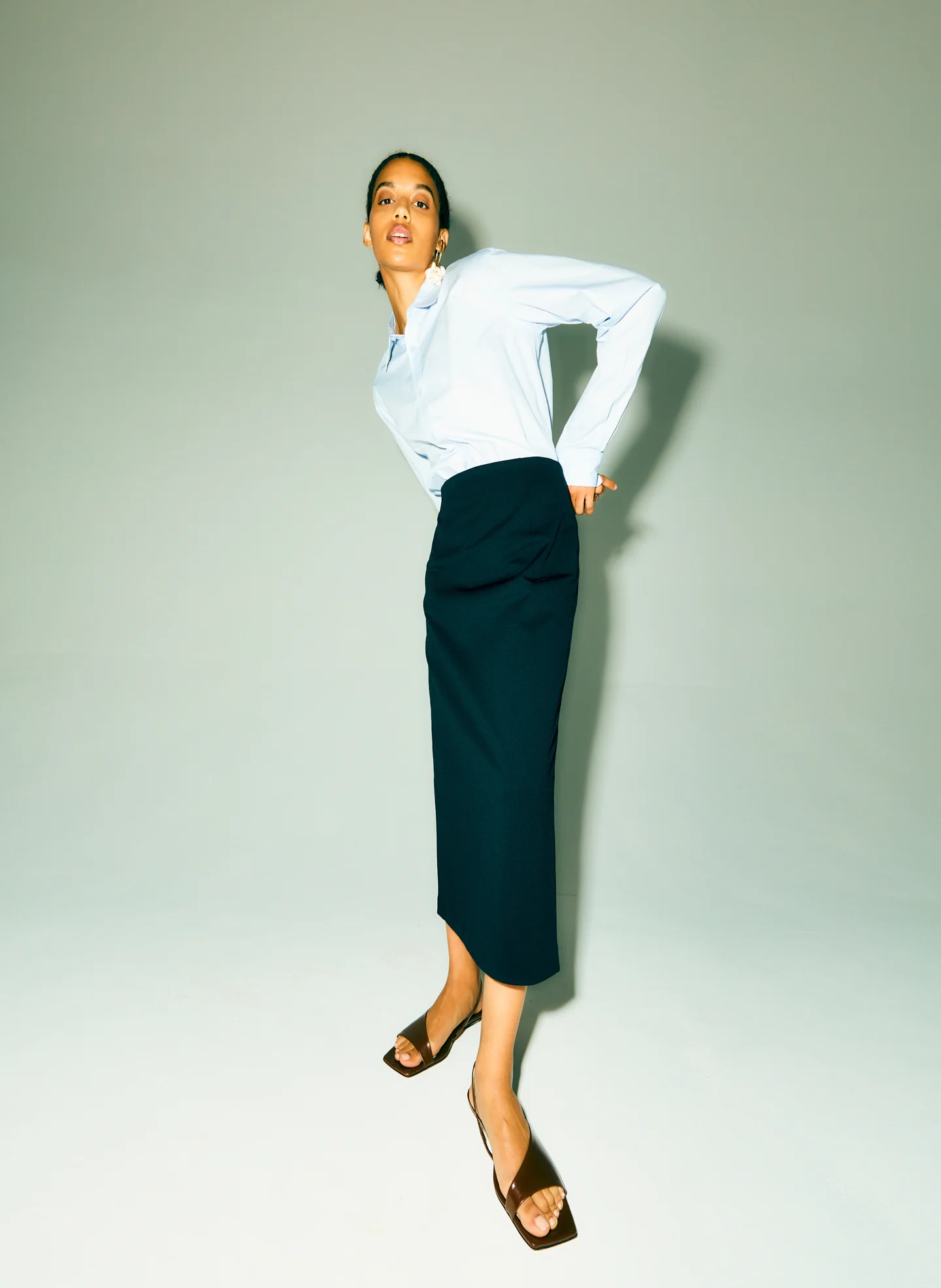 Structured Knit Pencil Skirt - Image 6
