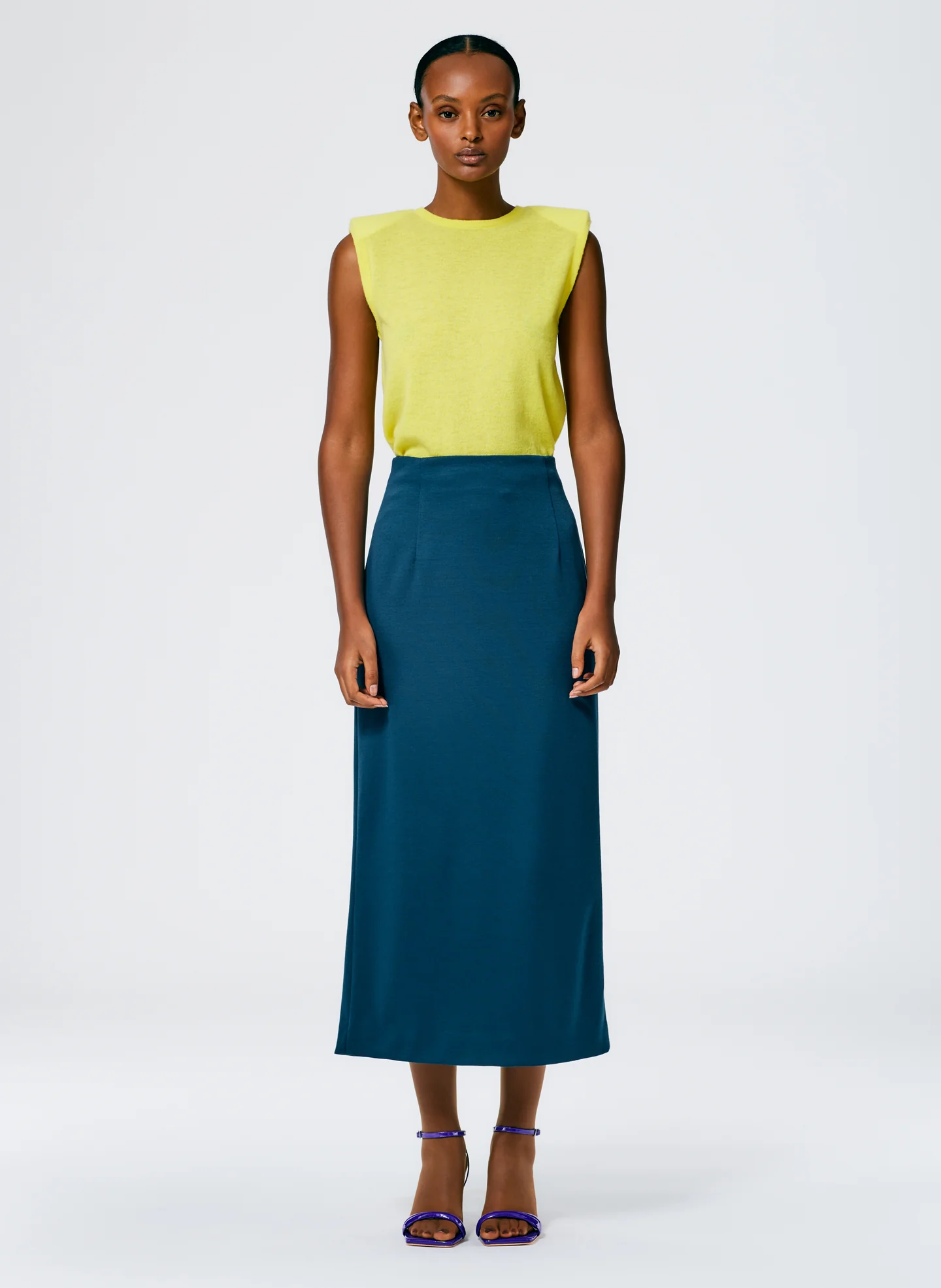 Structured Knit Pencil Skirt - Image 2