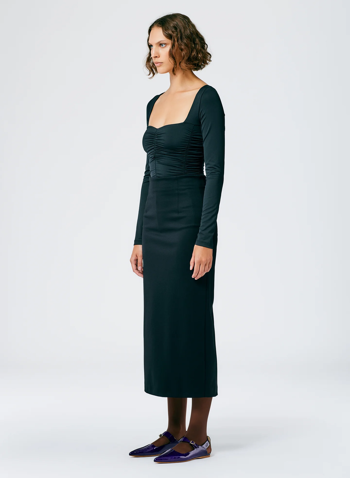 Structured Knit Pencil Skirt - Image 3