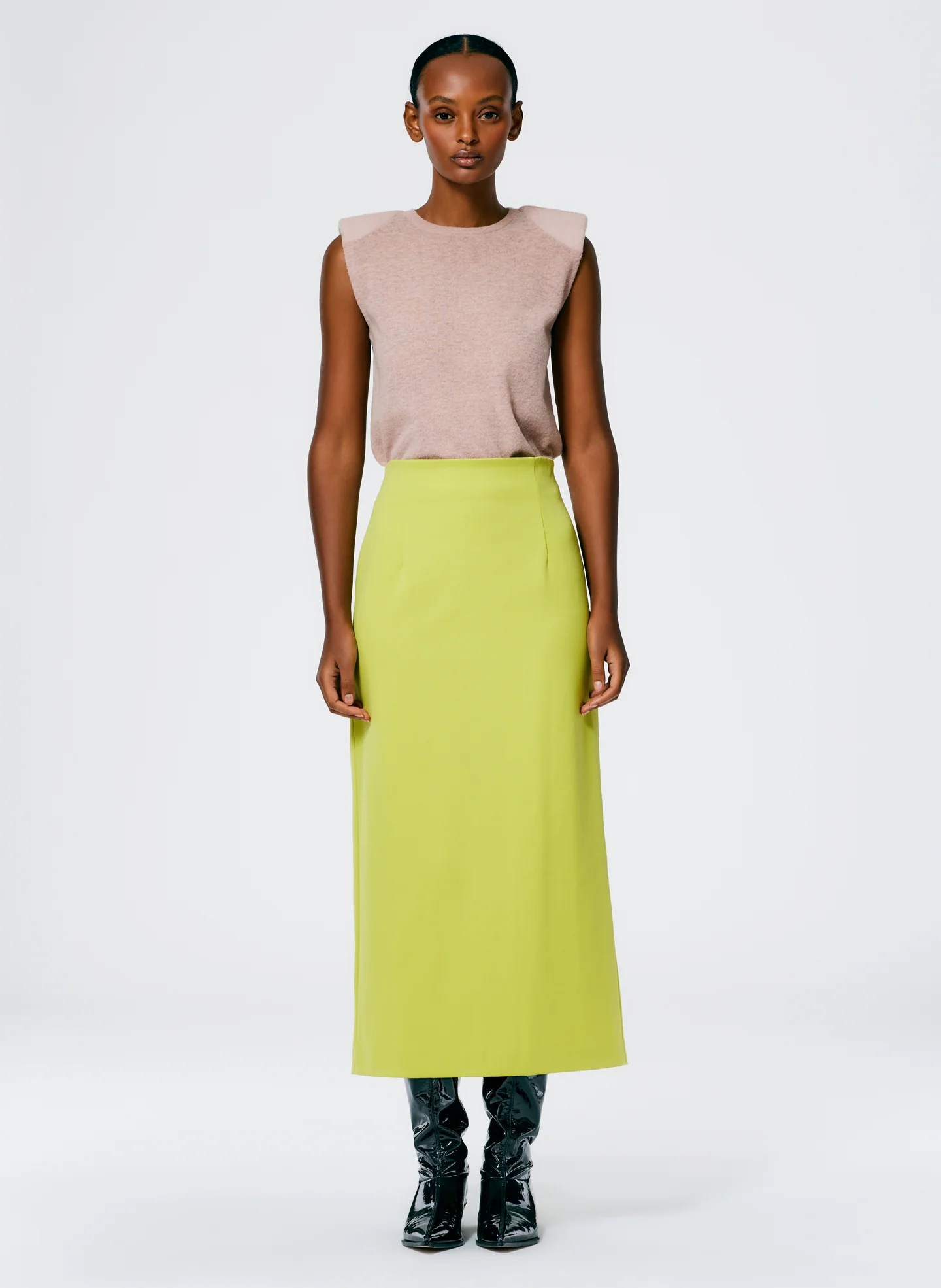 Structured Knit Pencil Skirt - Image 2