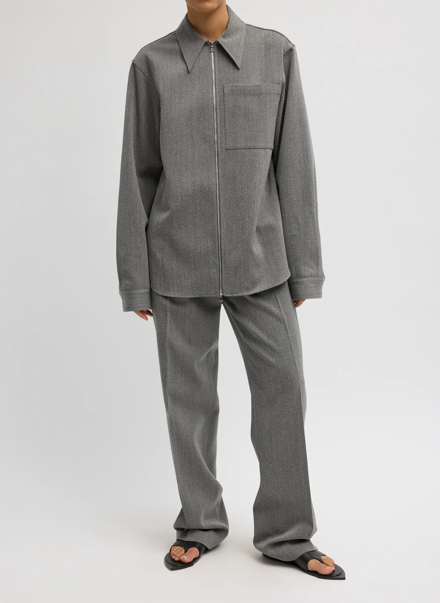 Structured Wool Zipper Jacket - Image 4