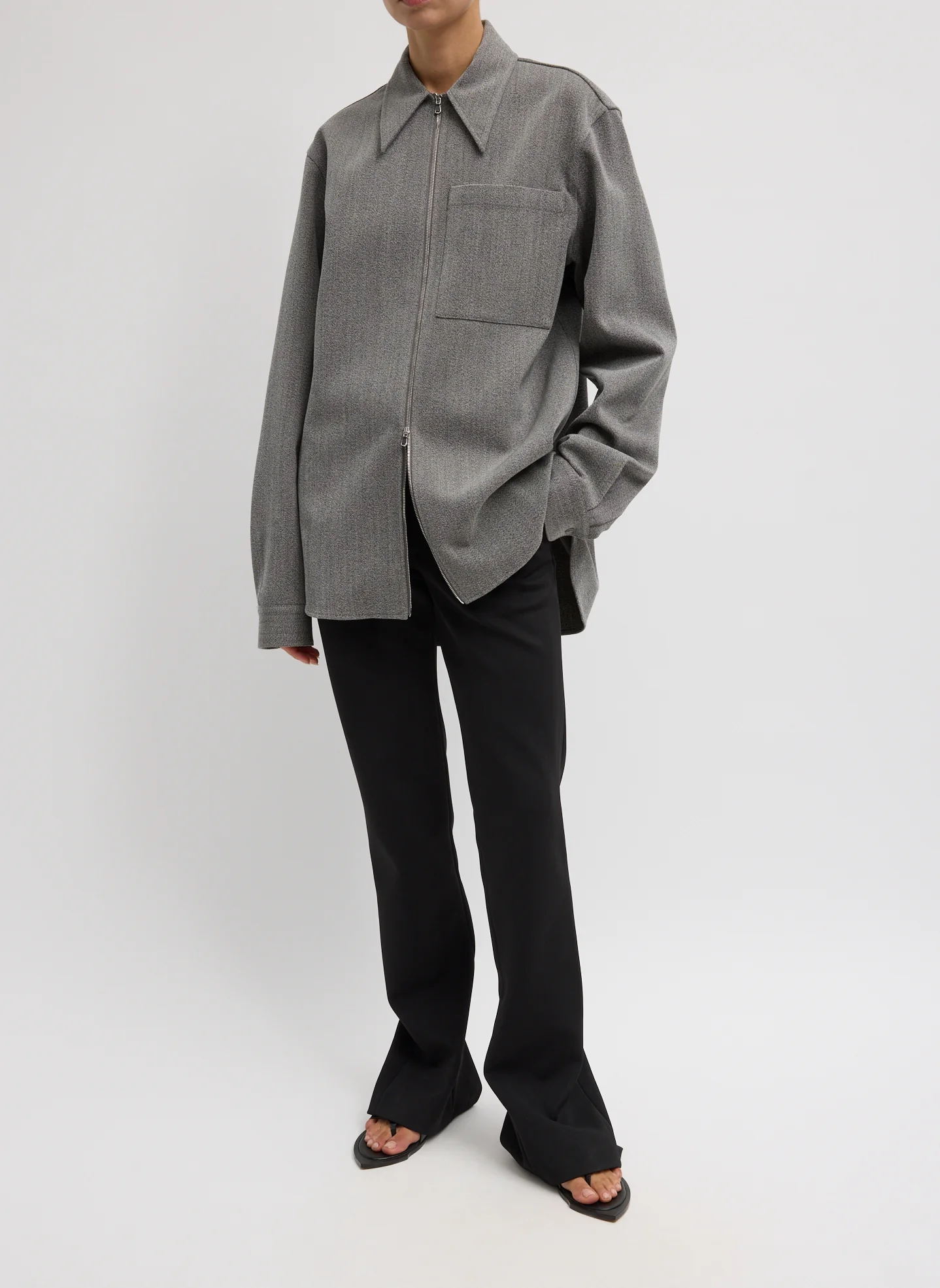 Structured Wool Zipper Jacket - Image 8