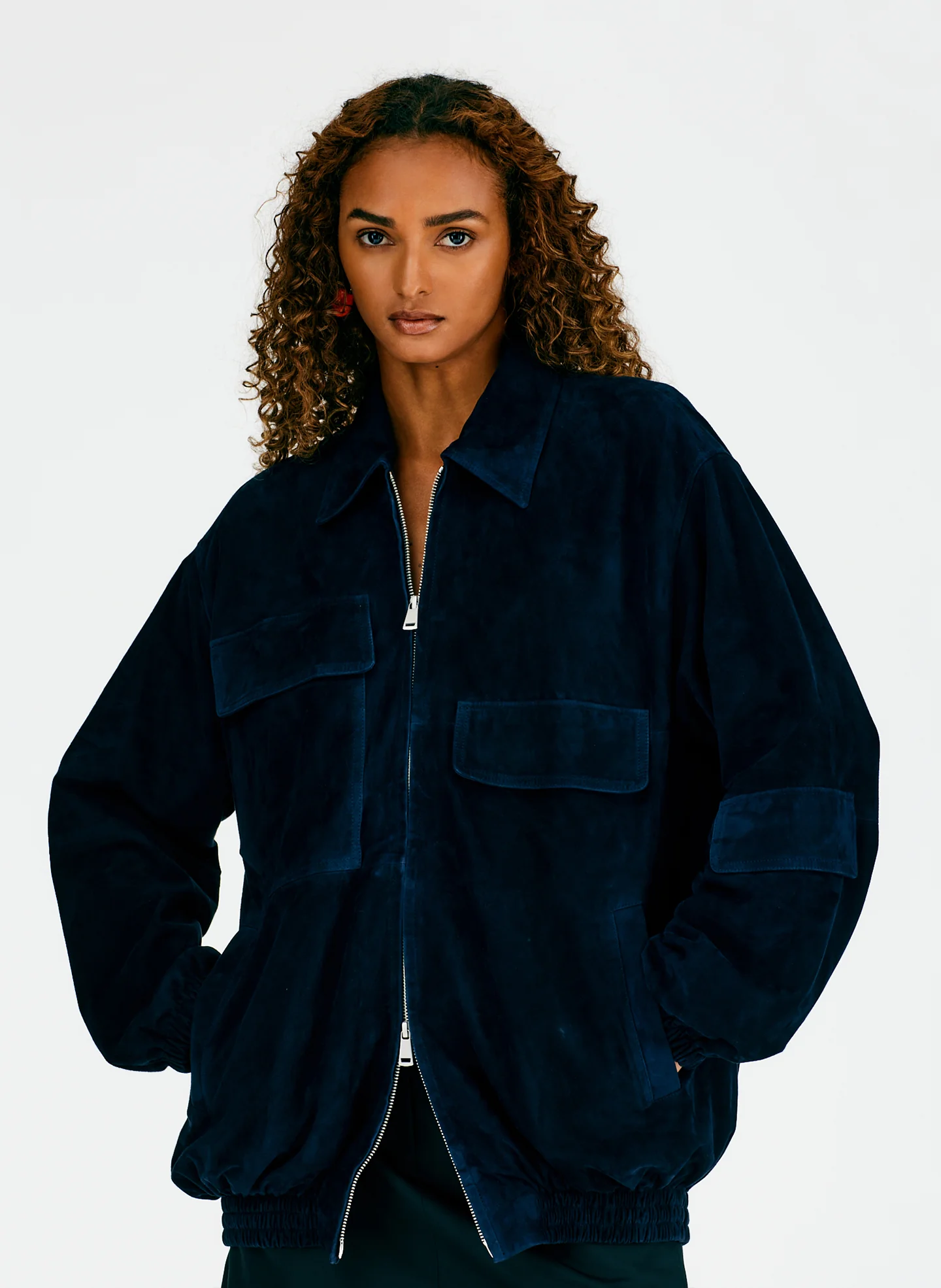 Suede Oversized Bomber - Image 12