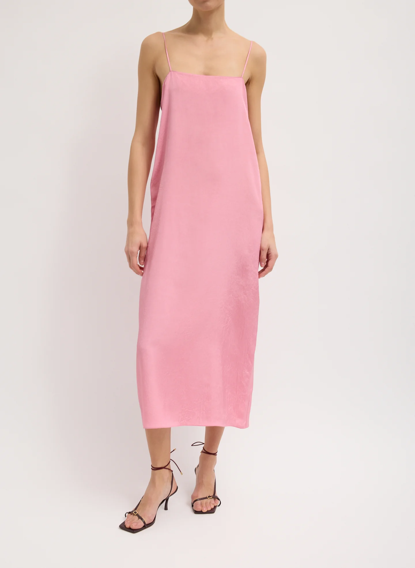 Summer Acetate Crinkle Slip Dress