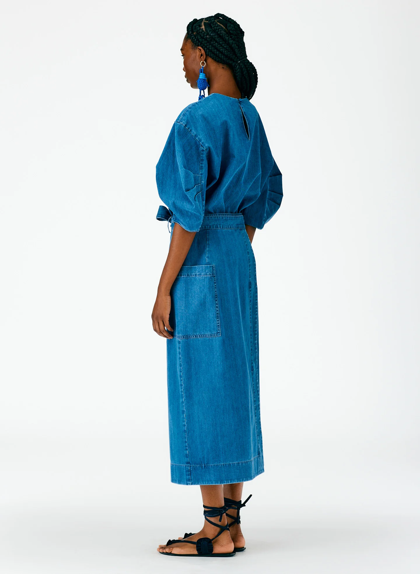 Summer Denim Lean Back Wrap Skirt - Image 3