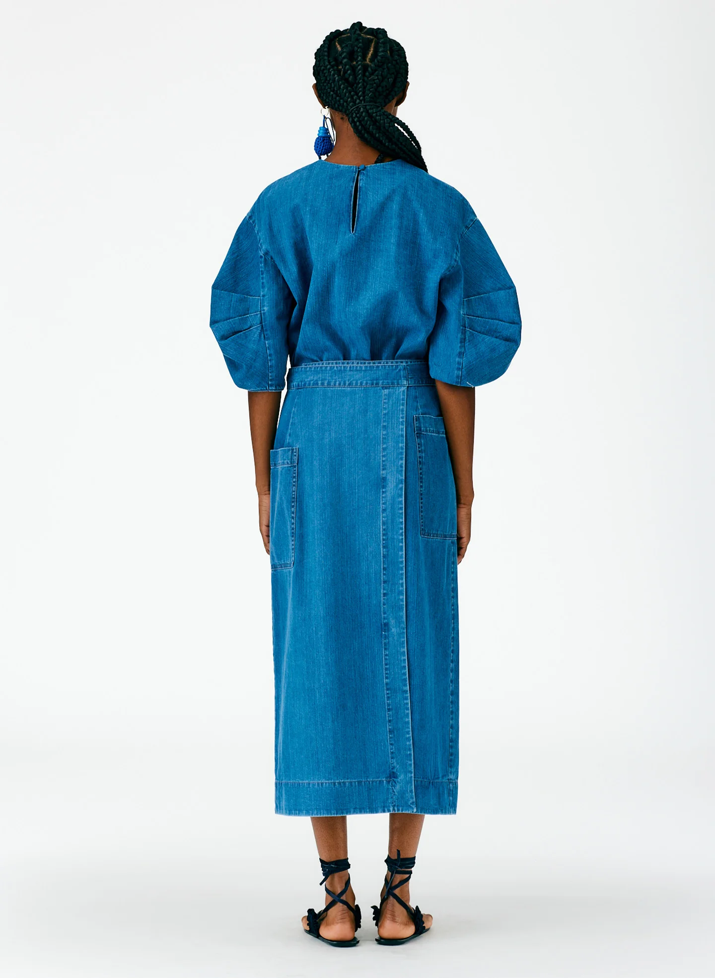 Summer Denim Lean Back Wrap Skirt - Image 4