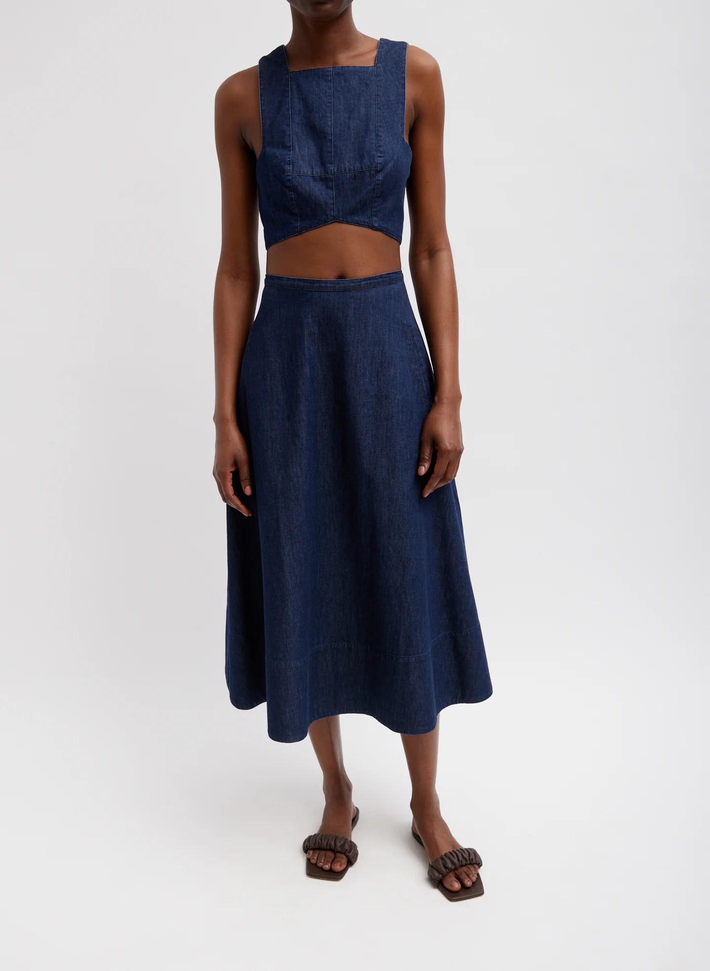 Summer Denim Square Neck Cropped Top - Image 3