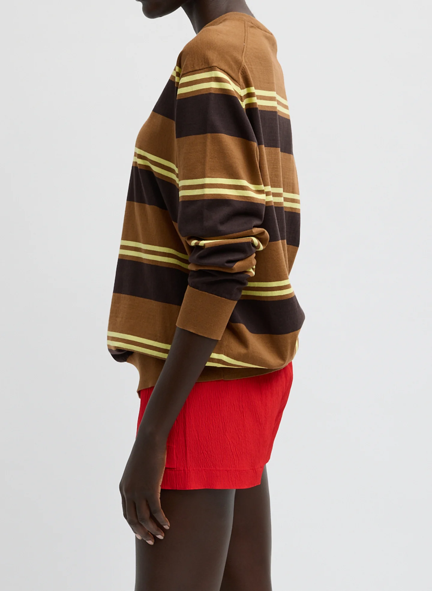 Super Fine Gauge Striped Perfect Crewneck Pullover - Image 4