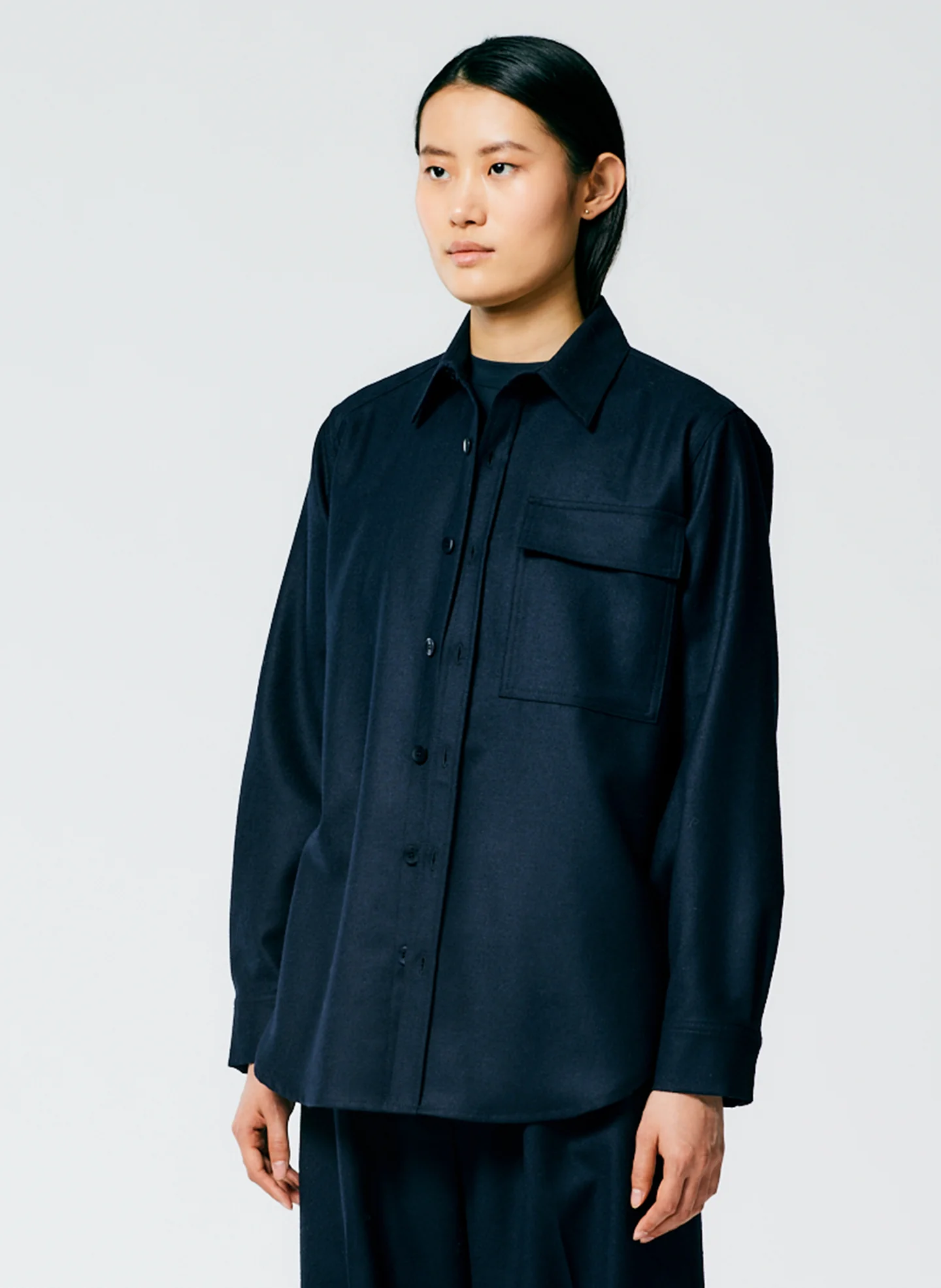 Superfine Wool Flannel Shirt With Inseam Vent - Image 6