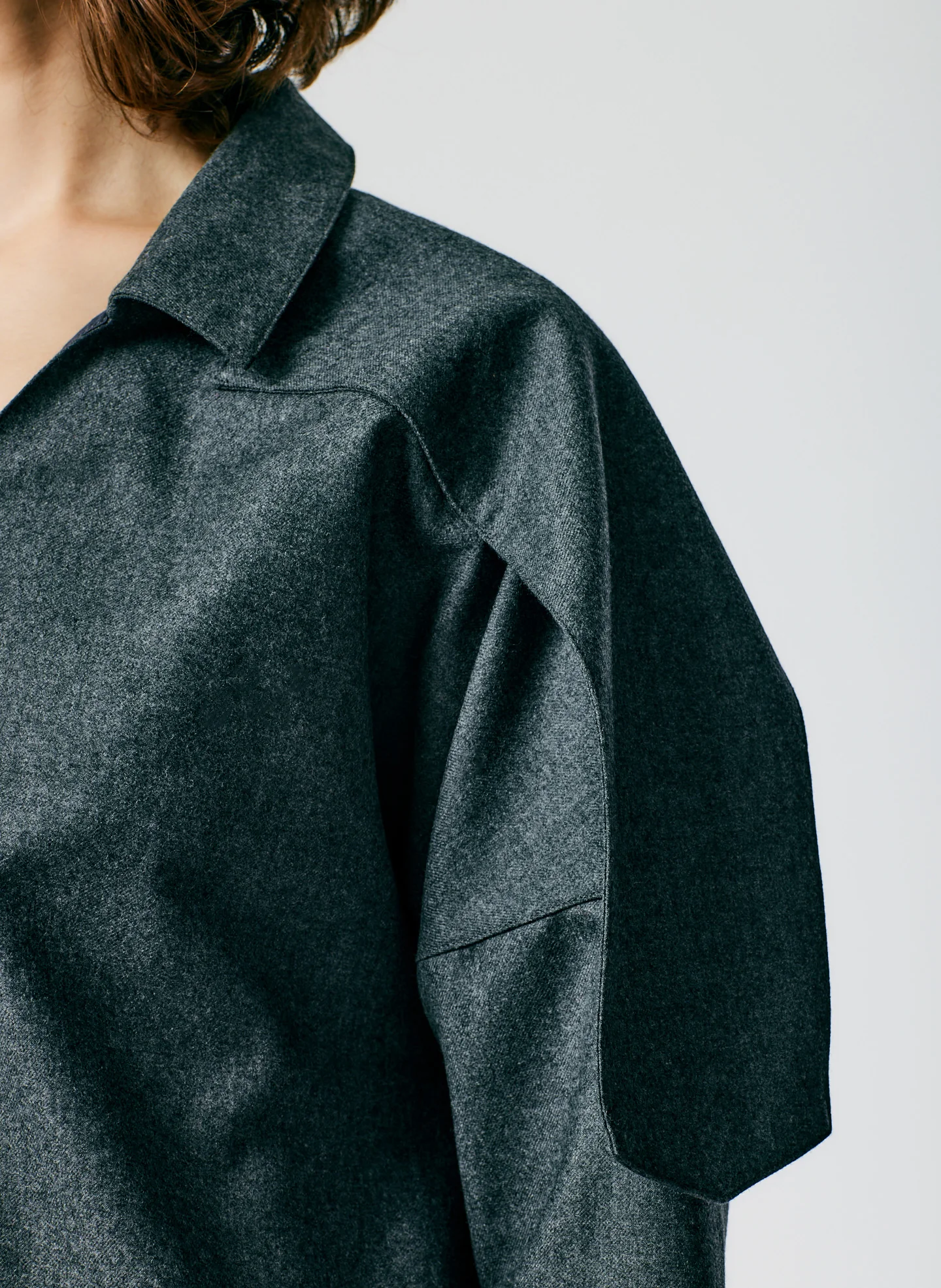Superfine Wool Flannel V-Neck Top - Image 7
