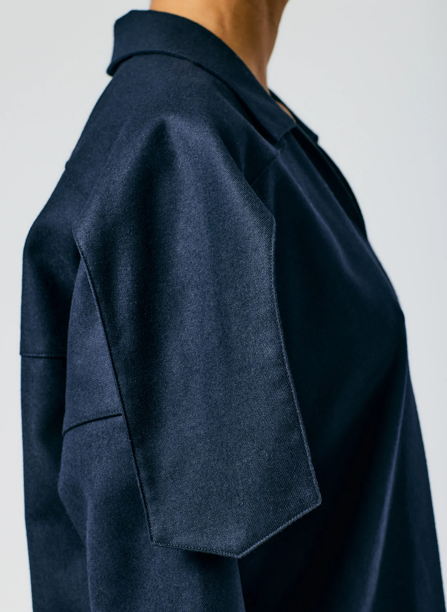 Superfine Wool Flannel V-Neck Top - Image 6