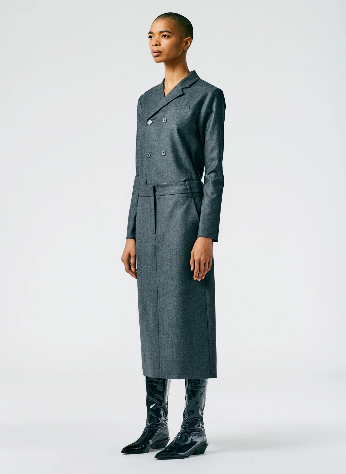 Superfine Wool Midi Trouser Skirt - Image 4
