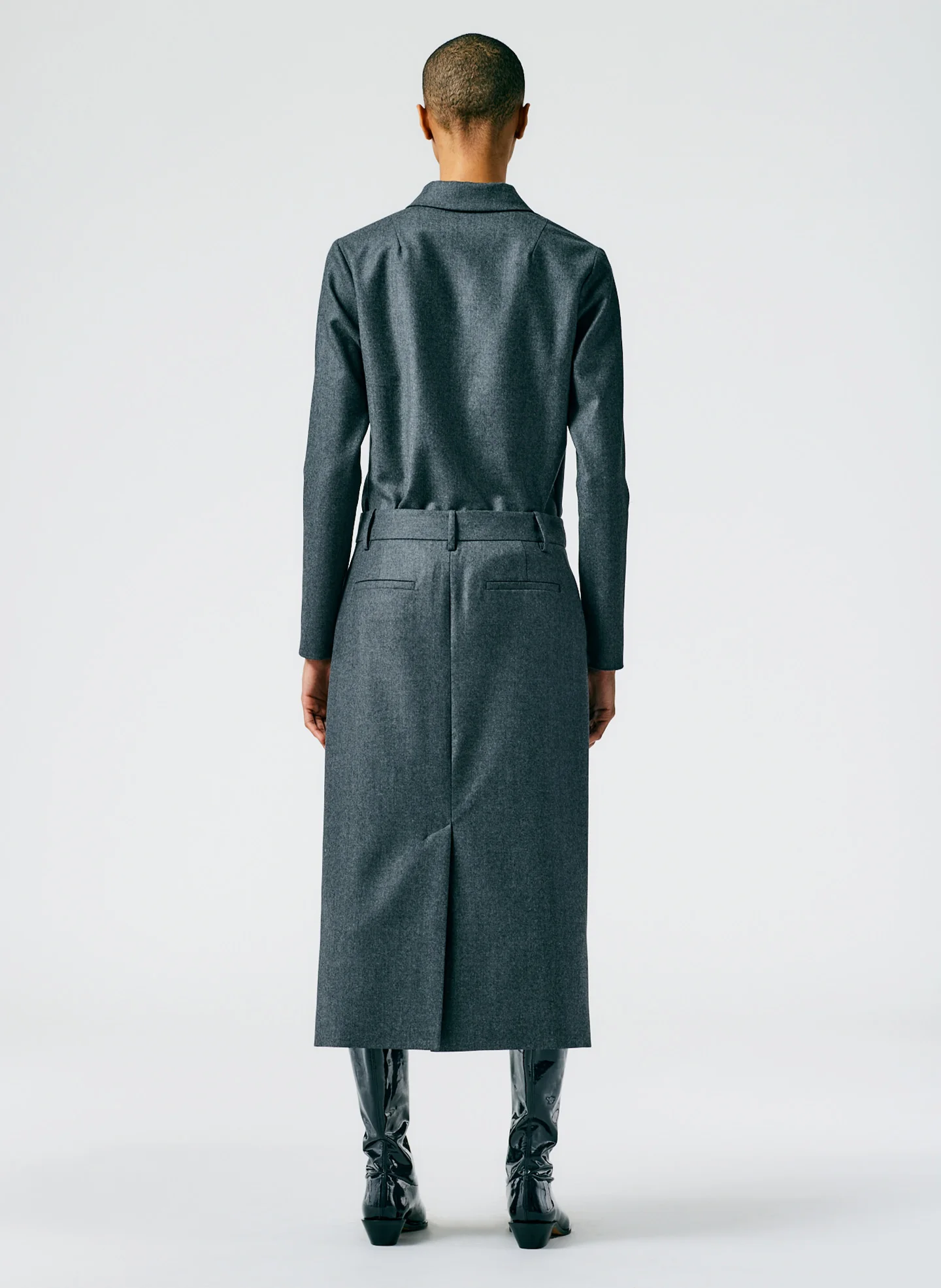 Superfine Wool Midi Trouser Skirt - Image 5