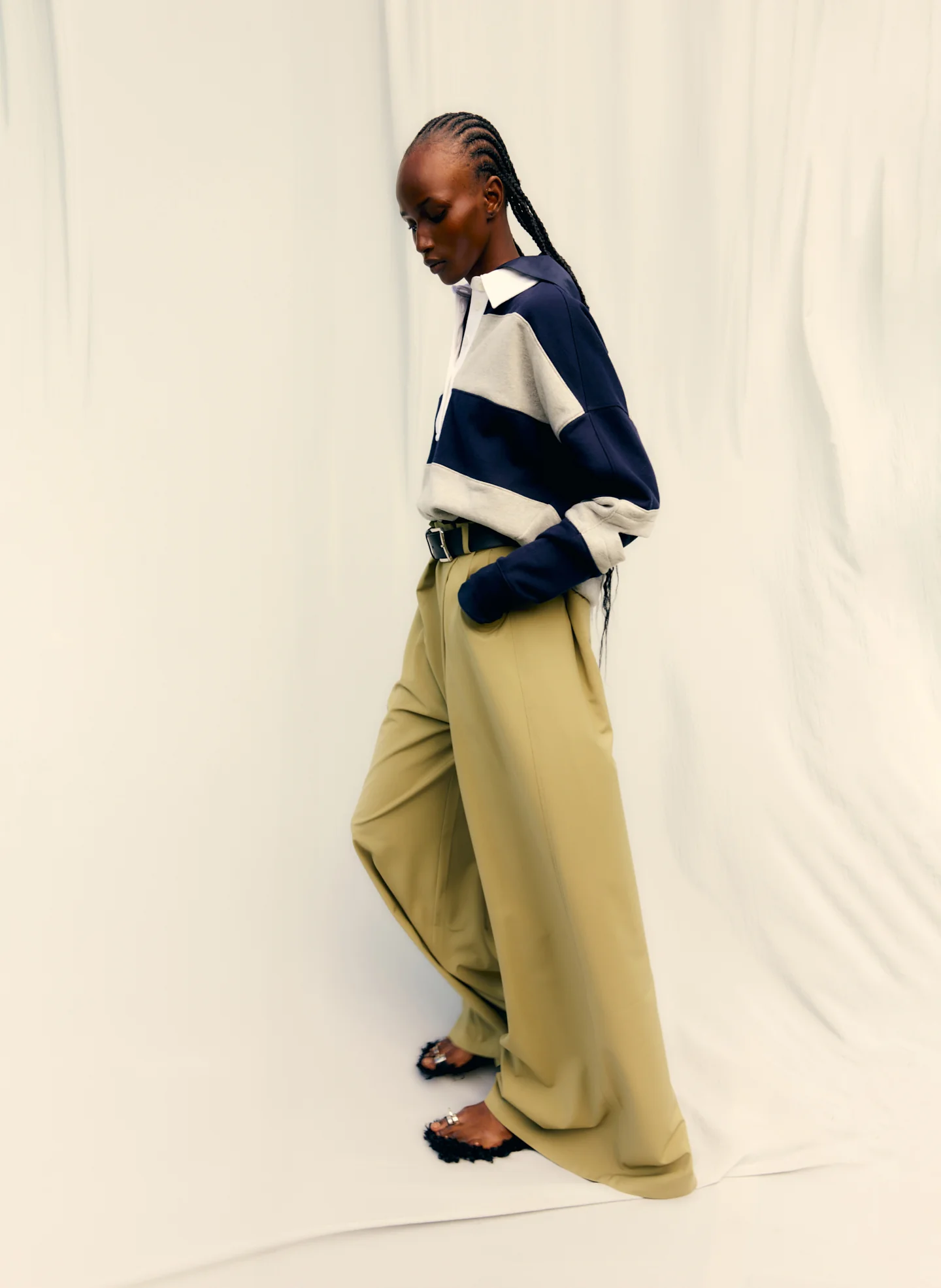 Polo Collar Cocoon Sweatshirt - Image 2