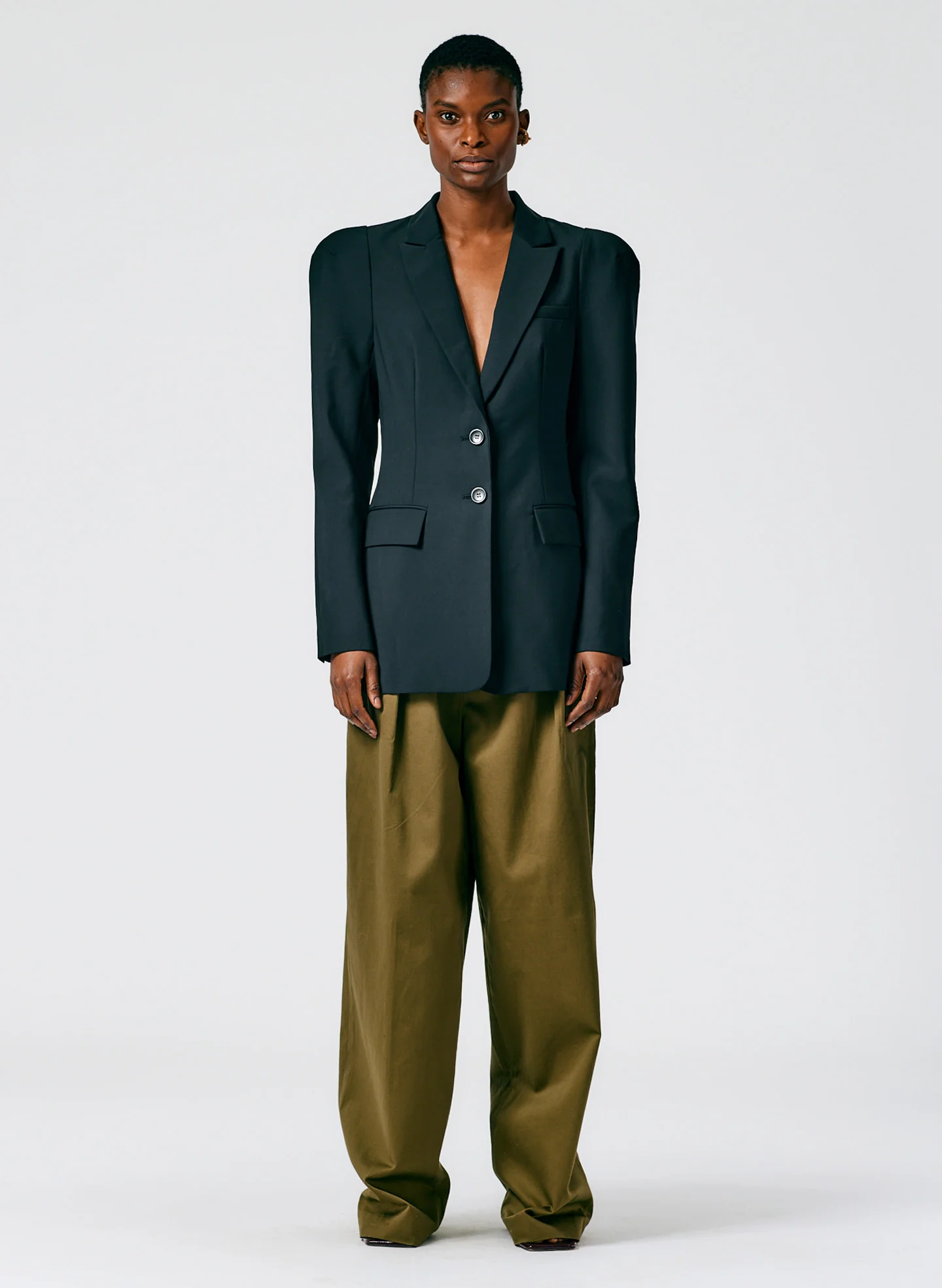 Tablier Plainweave Sculpted Sleeve Tailored Blazer - Image 2