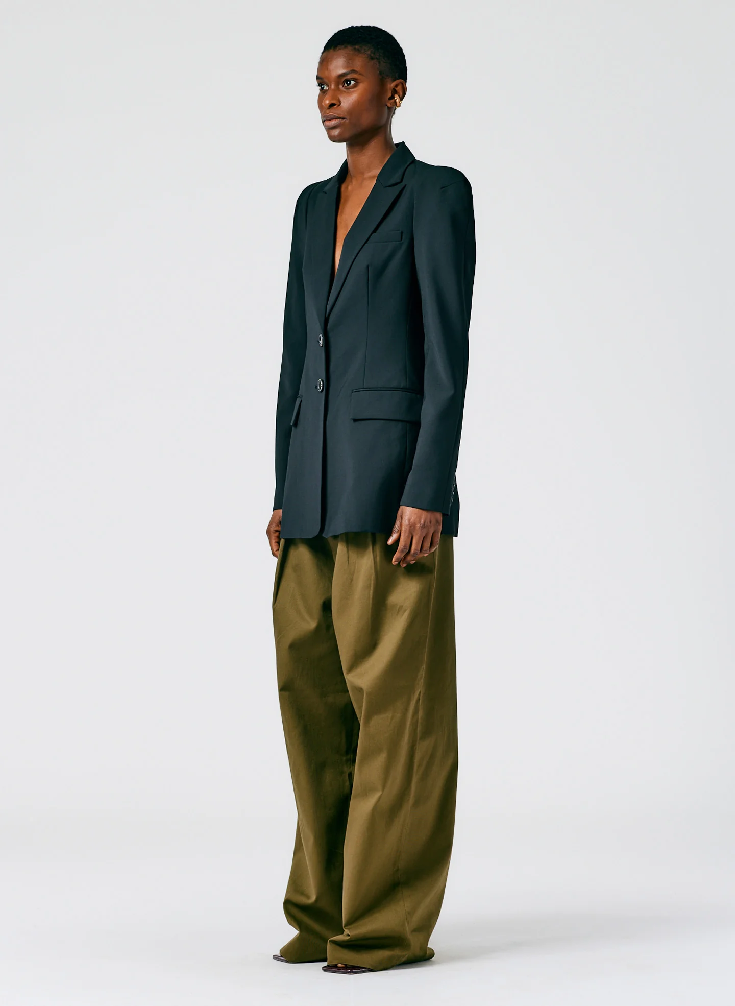 Tablier Plainweave Sculpted Sleeve Tailored Blazer - Image 3