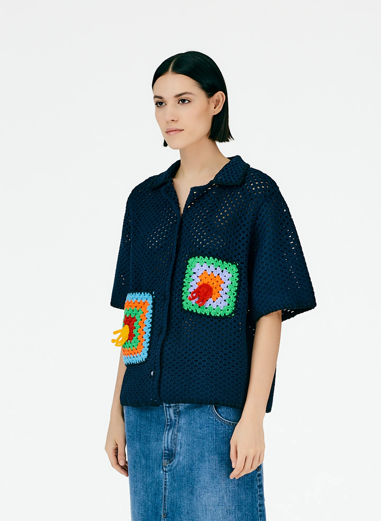 Tech Crochet Camp Shirt - Image 10