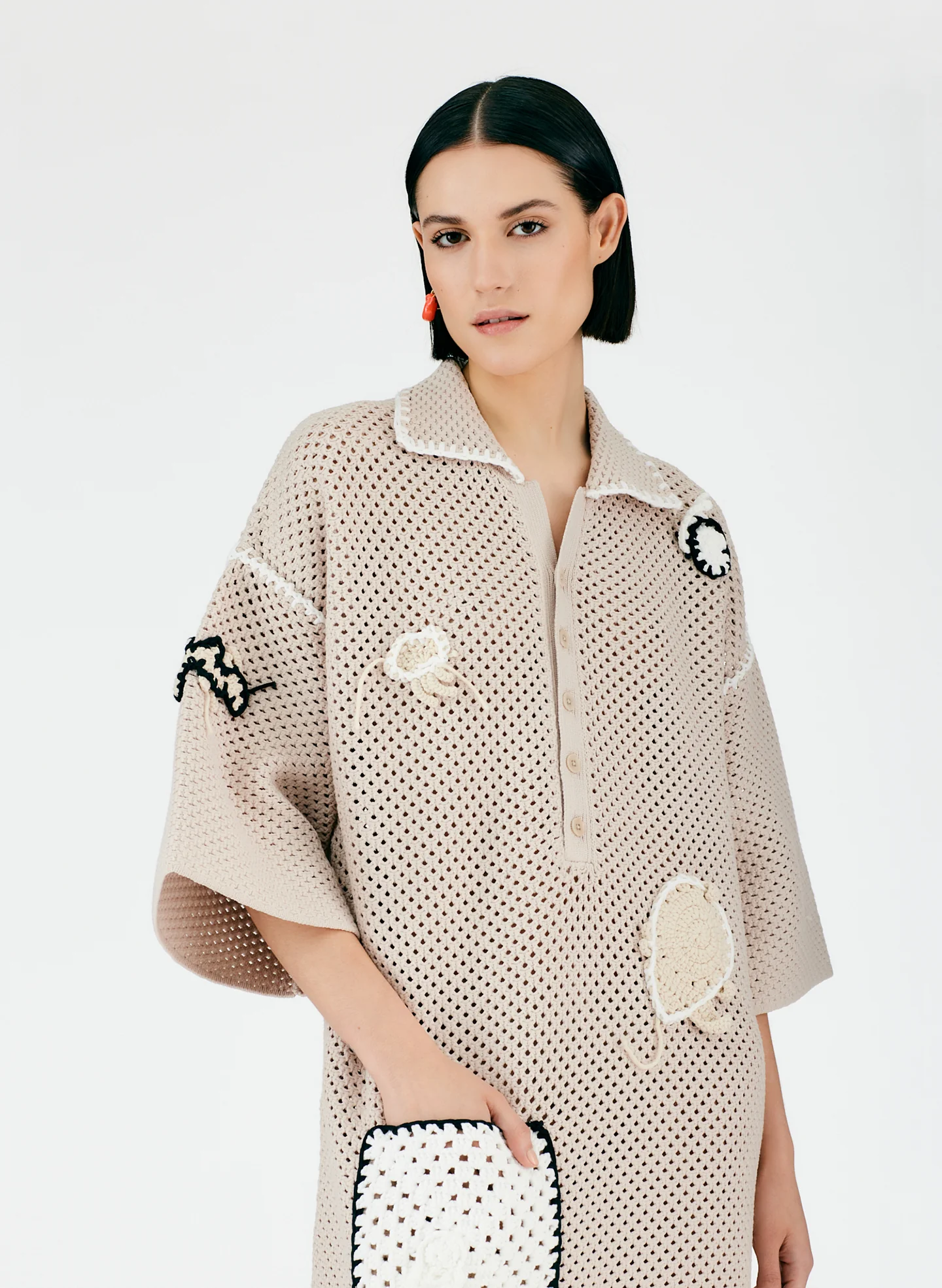 Tech Crochet Polo Shirtdress - Image 12