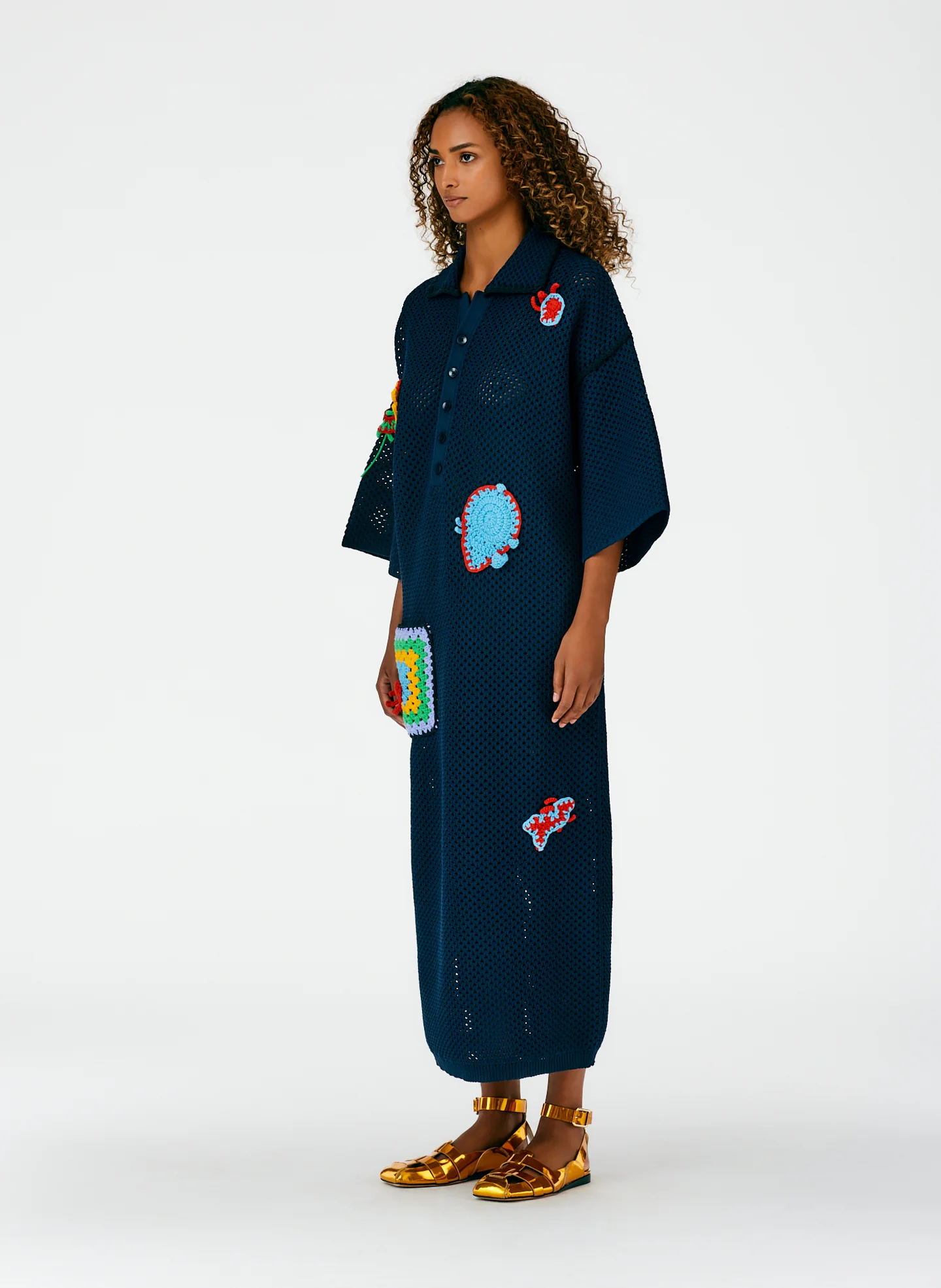 Tech Crochet Polo Shirtdress - Image 3