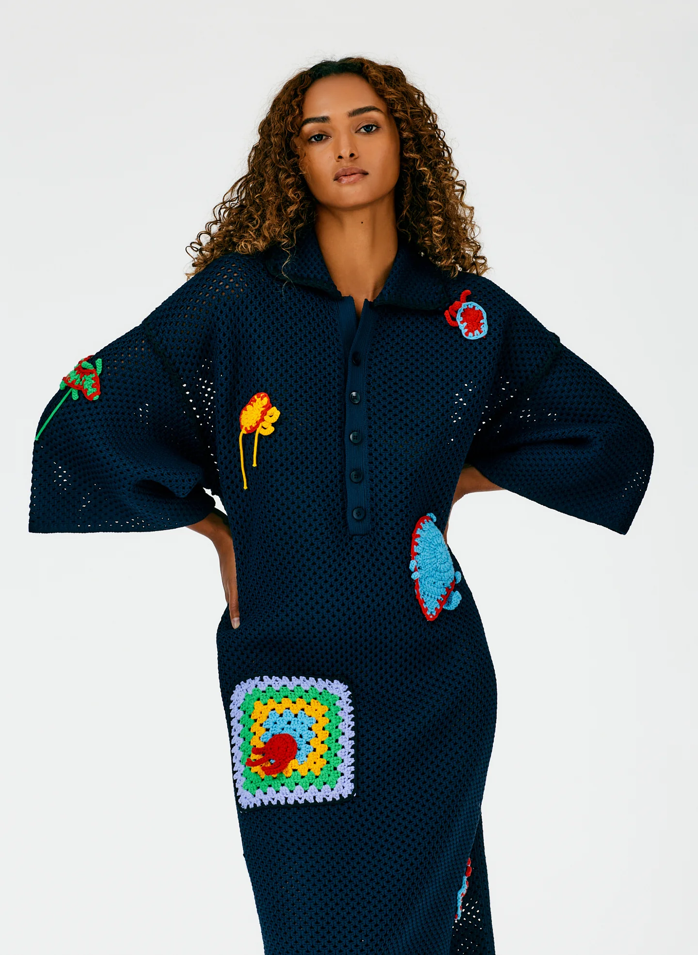 Tech Crochet Polo Shirtdress - Image 6