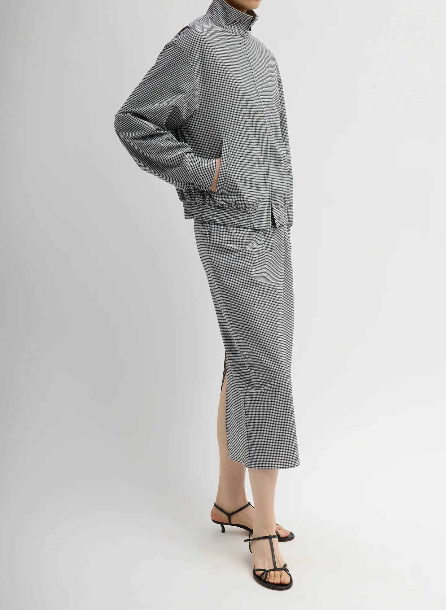 Tech Gingham Slip Skirt - Image 3