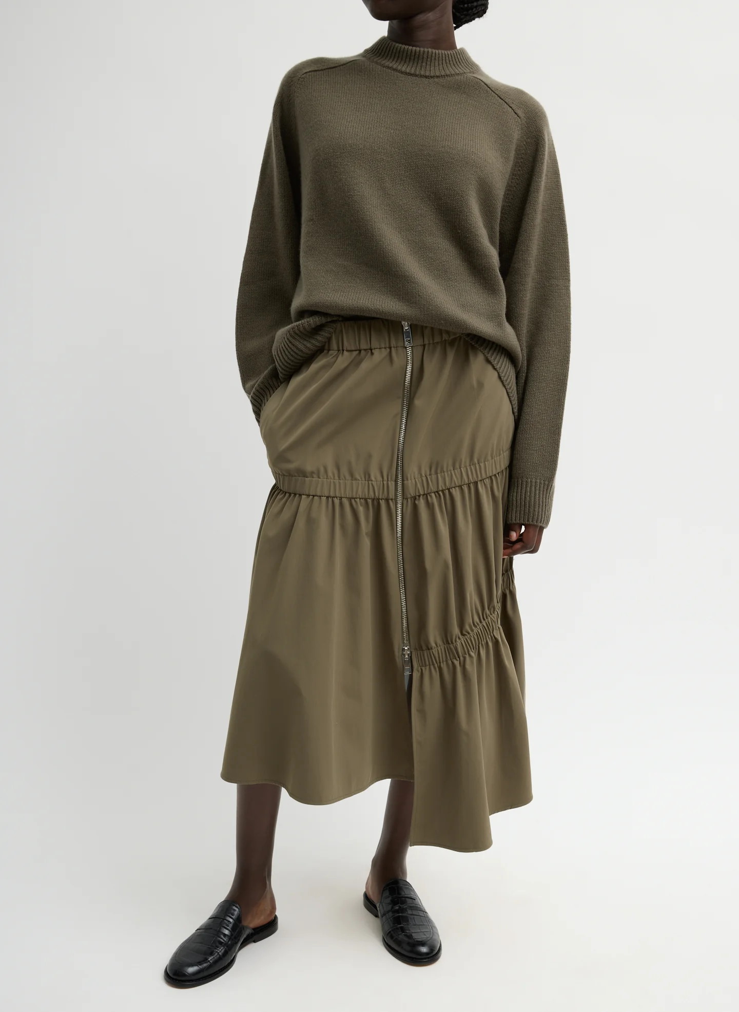 Tech Suiting Asymmetrical Skirt