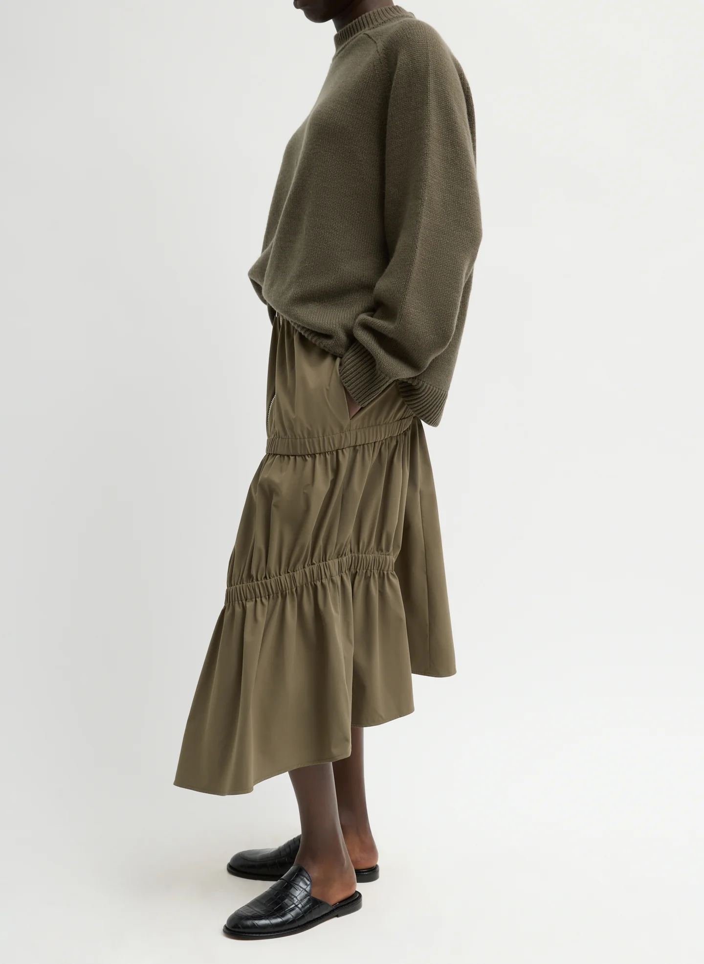 Tech Suiting Asymmetrical Skirt - Image 2