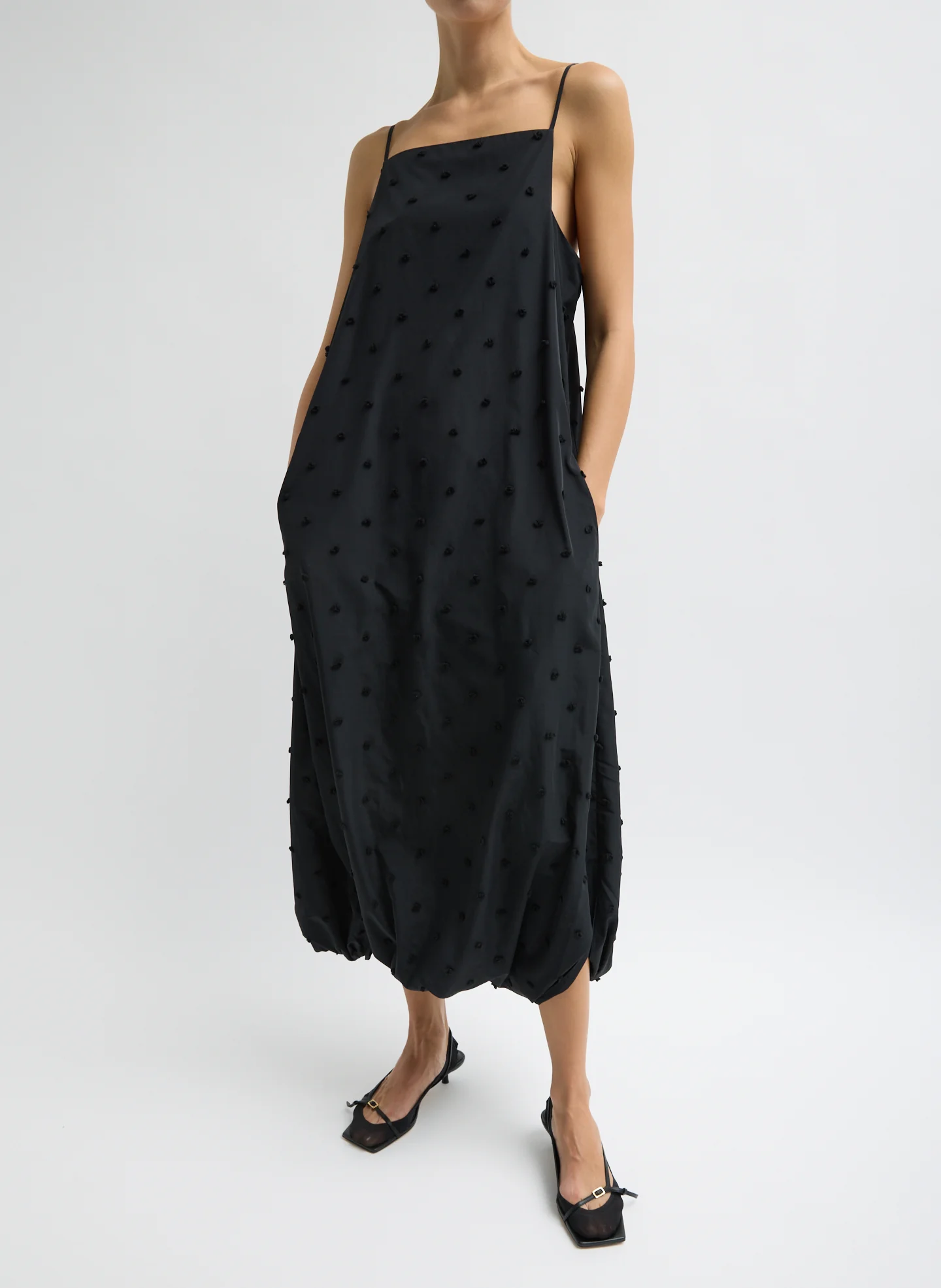 Tech Swiss Dot Square Neck Cami Dress - Image 4