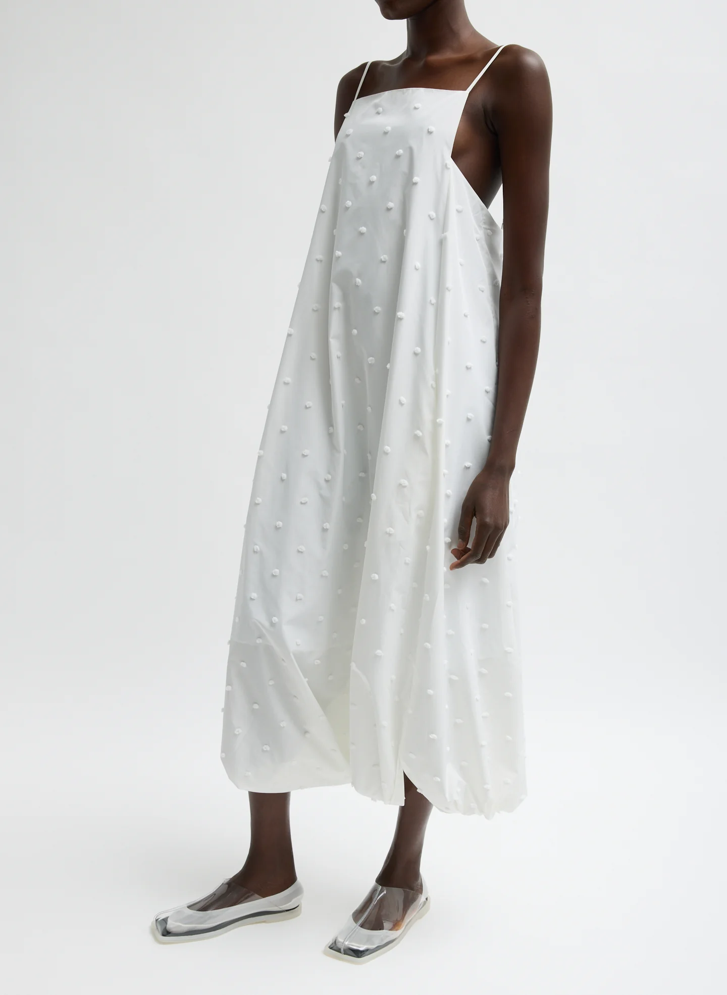 Tech Swiss Dot Square Neck Cami Dress - Image 3