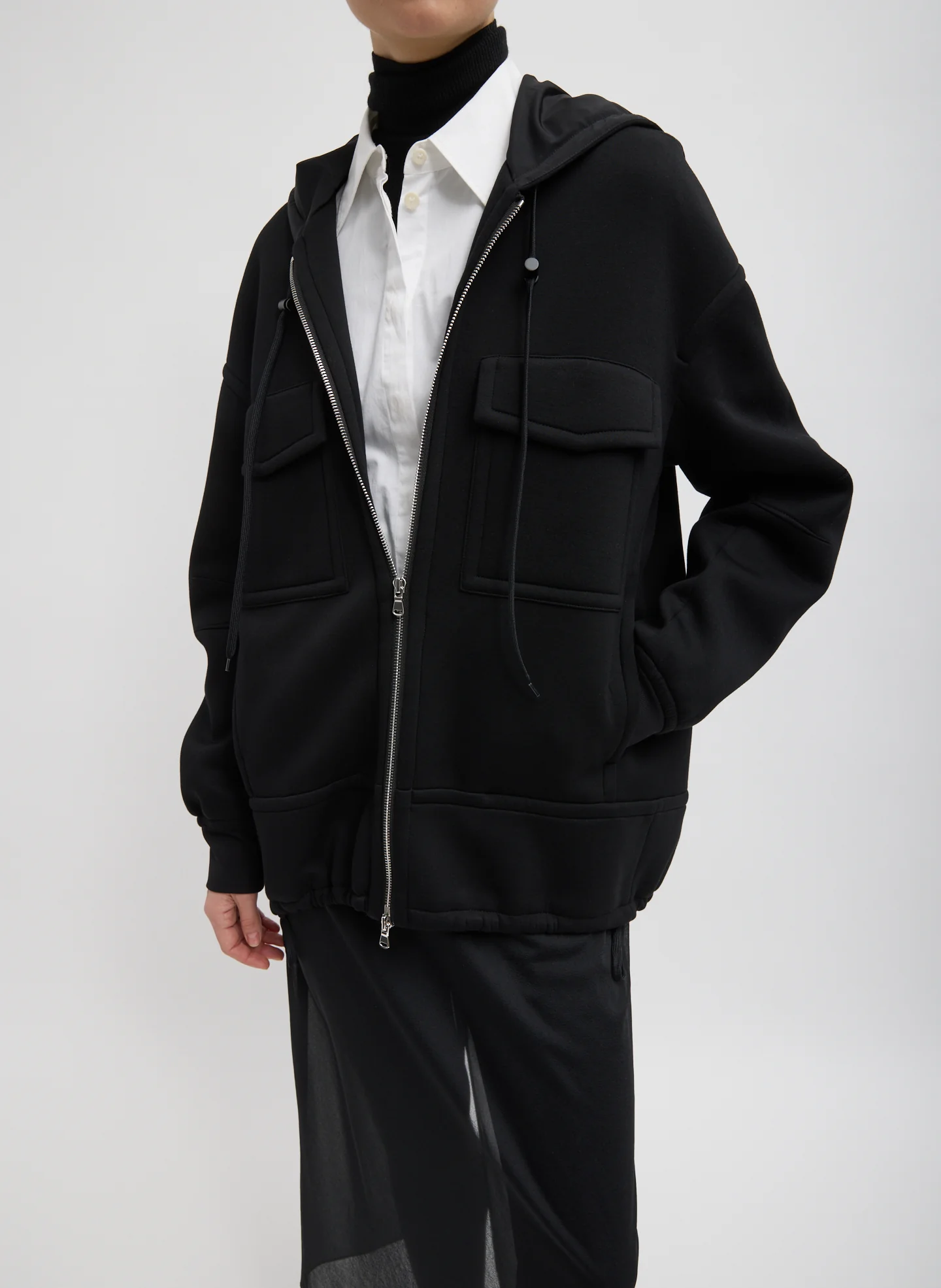 Techy Viscose Zip Up Hoodie