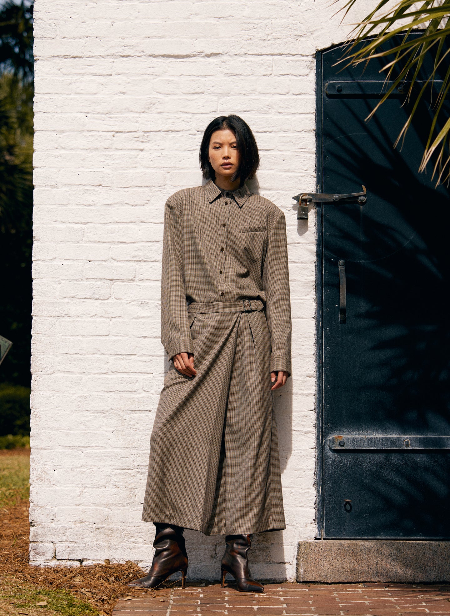 Thomas Menswear Check Wrap Culotte - Image 2