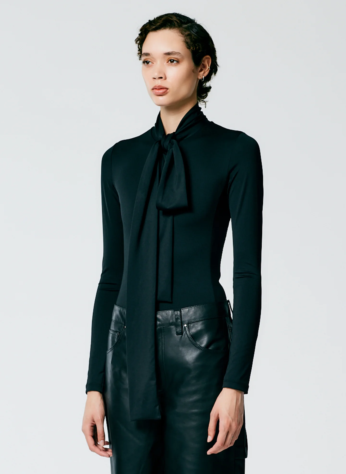 Tie Neck Stretch Bodysuit - Image 3