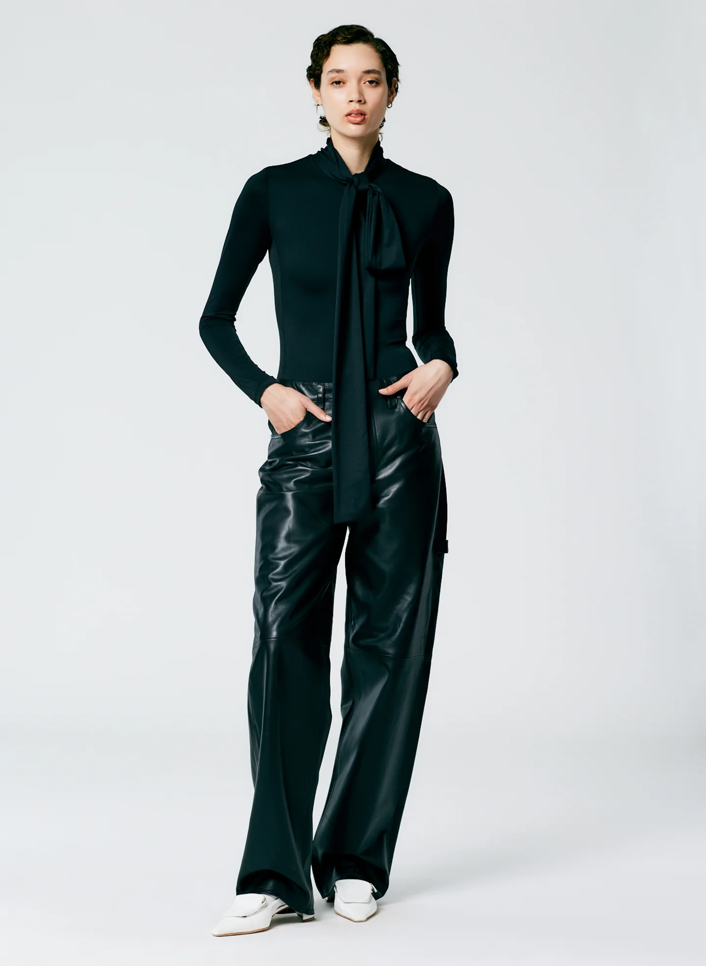 Tie Neck Stretch Bodysuit - Image 5