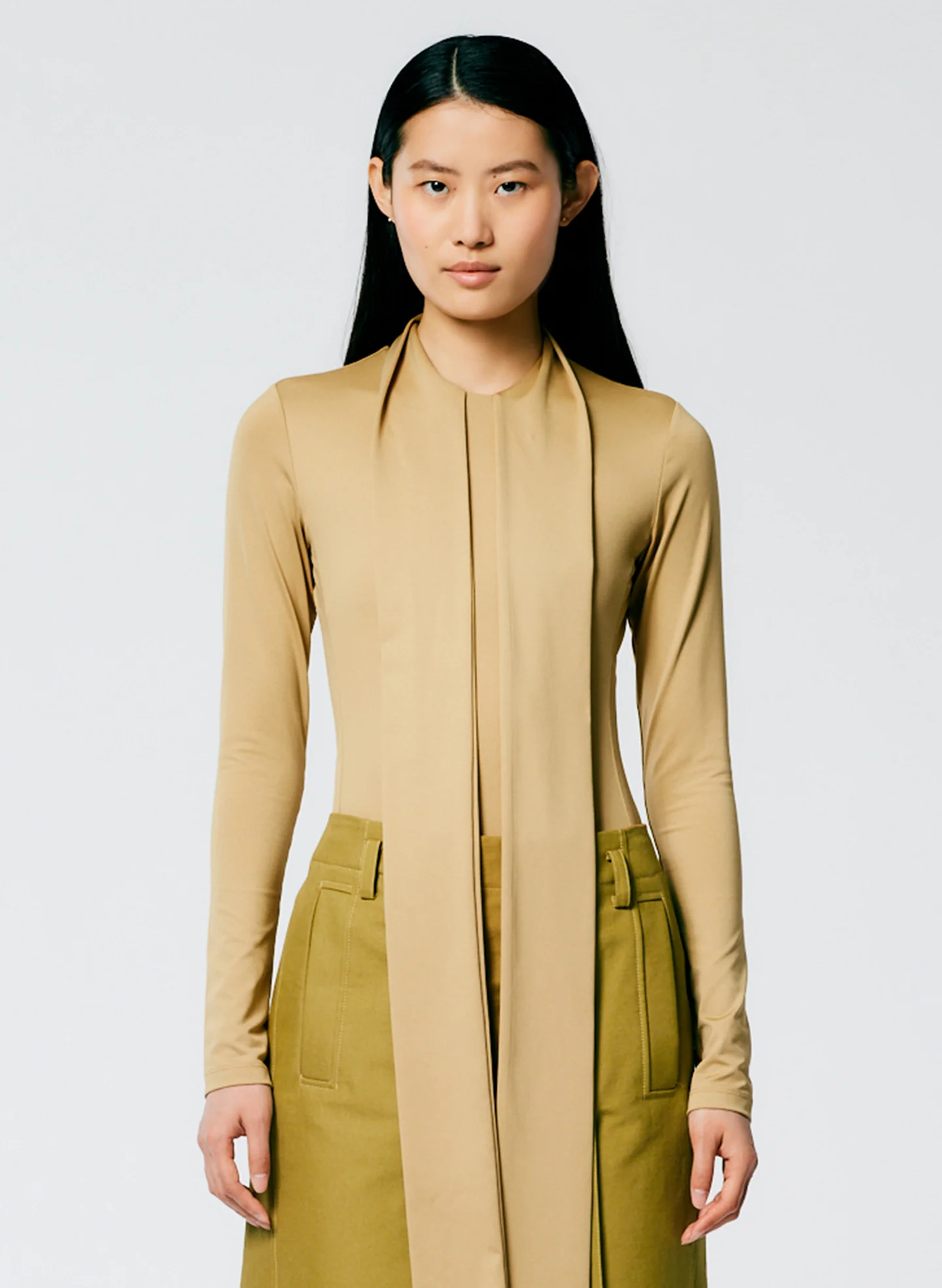 Tie Neck Stretch Bodysuit - Image 2