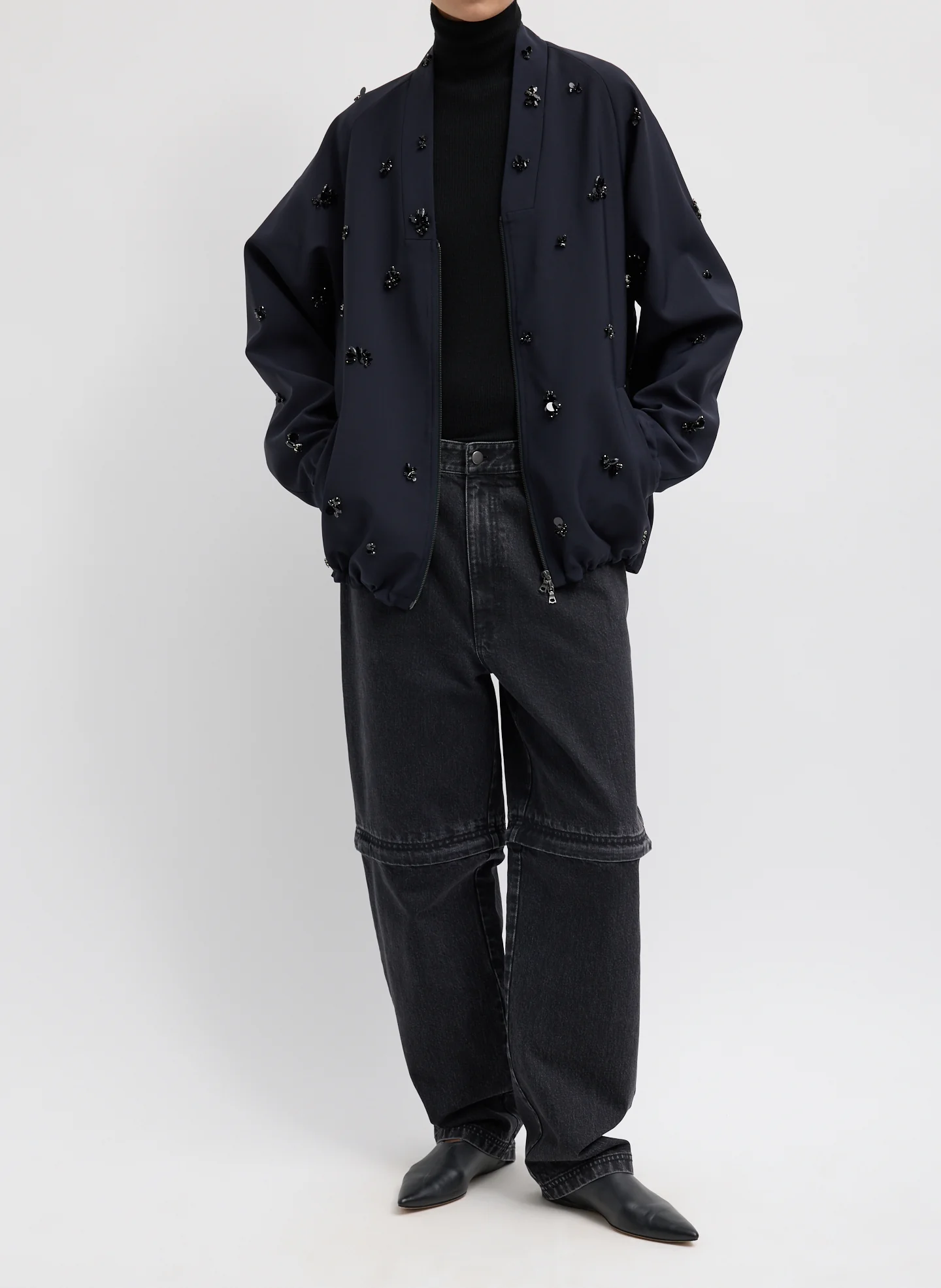 Tropical Wool Beaded Bomber Jacket - Image 13