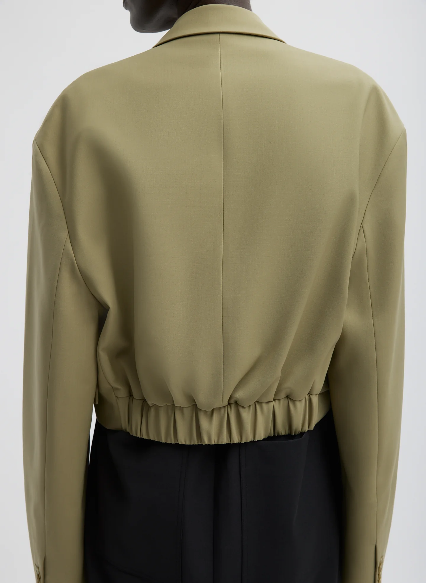 Tropical Wool Cropped Bomber Blazer - Image 2