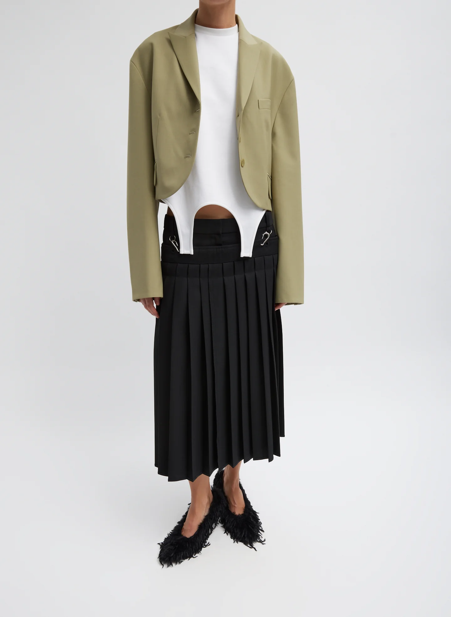 Tropical Wool Cropped Bomber Blazer - Image 5