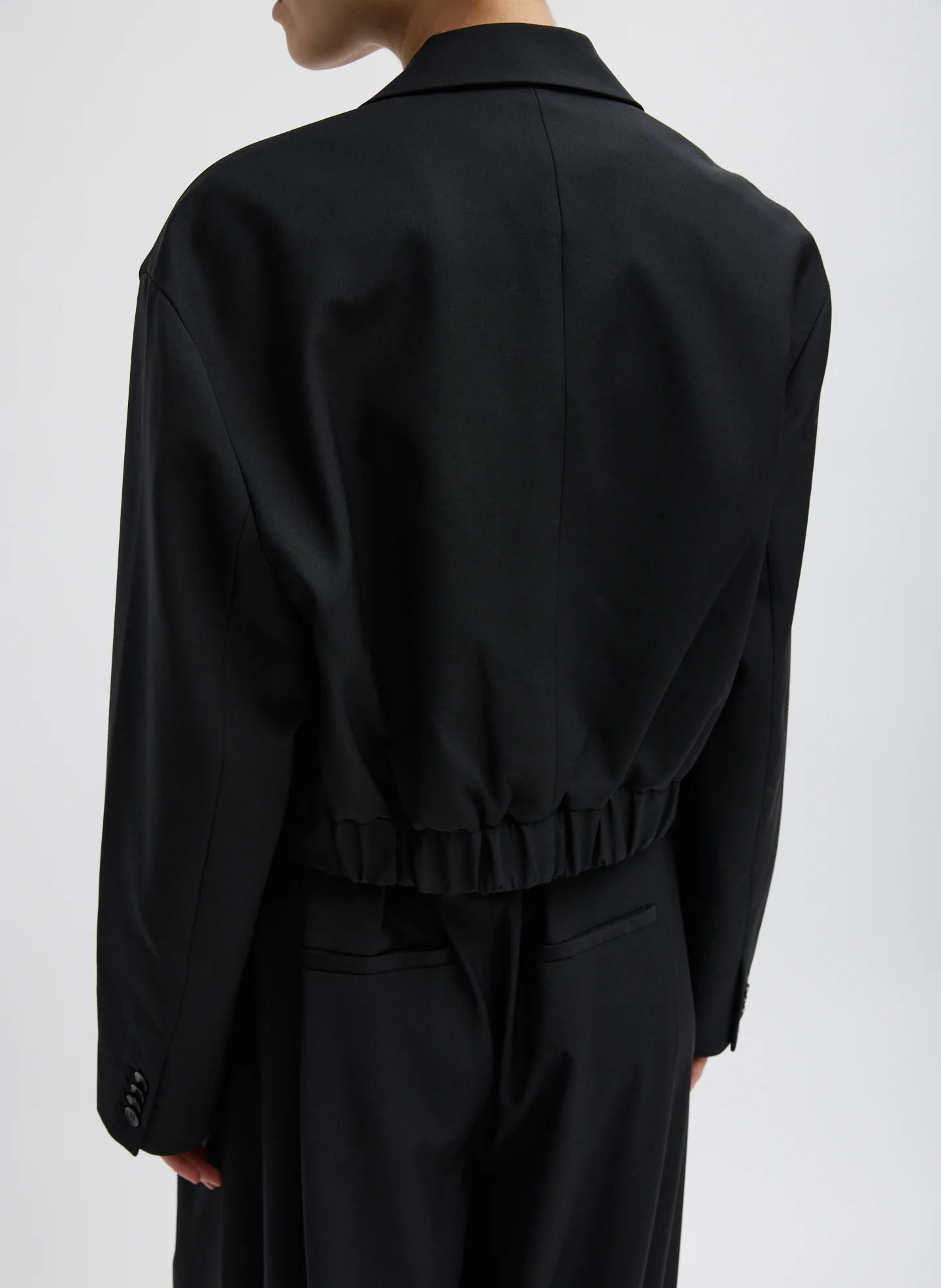Tropical Wool Cropped Bomber Blazer - Image 3