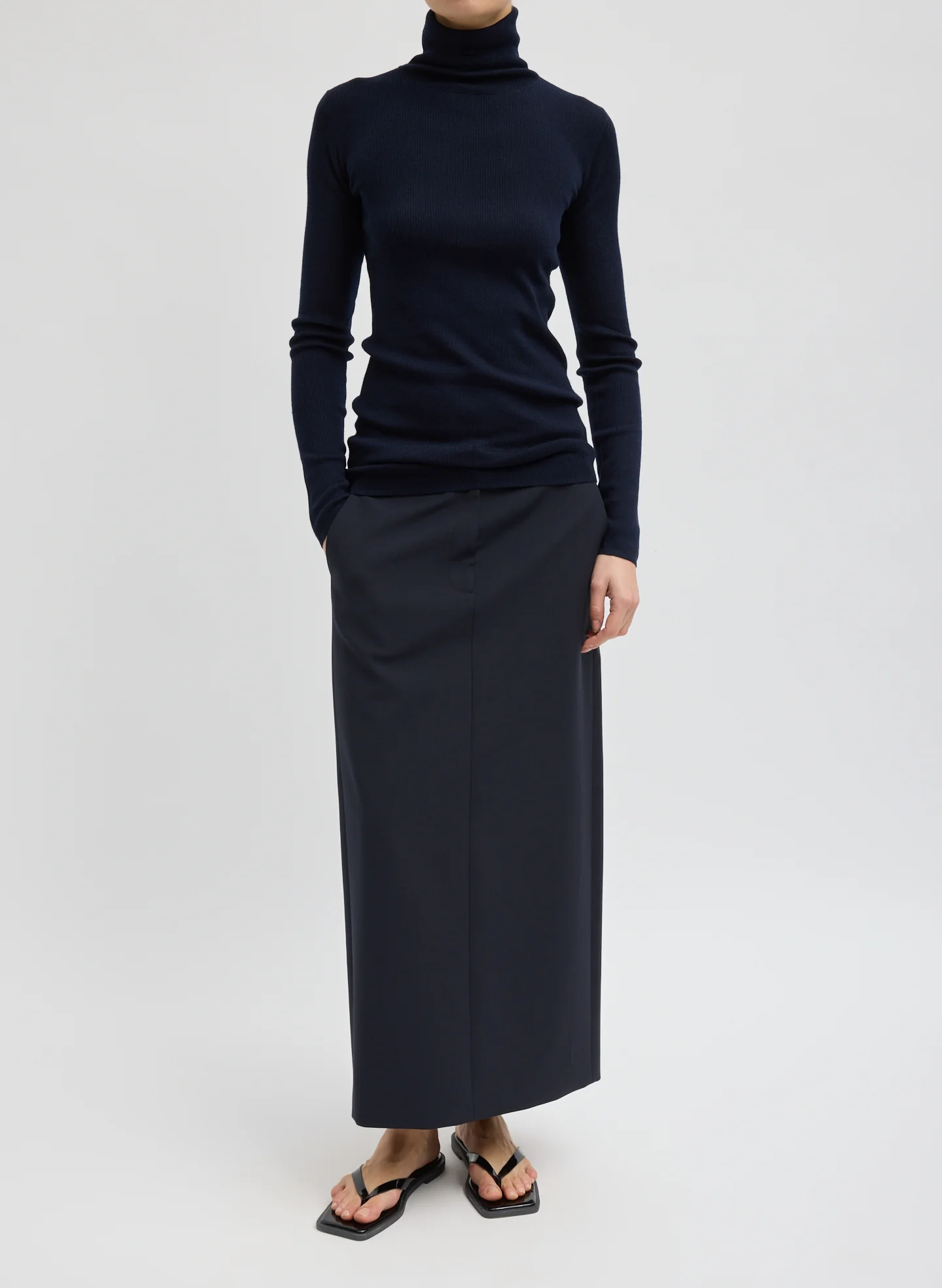 Tropical Wool Maxi Trouser Skirt
