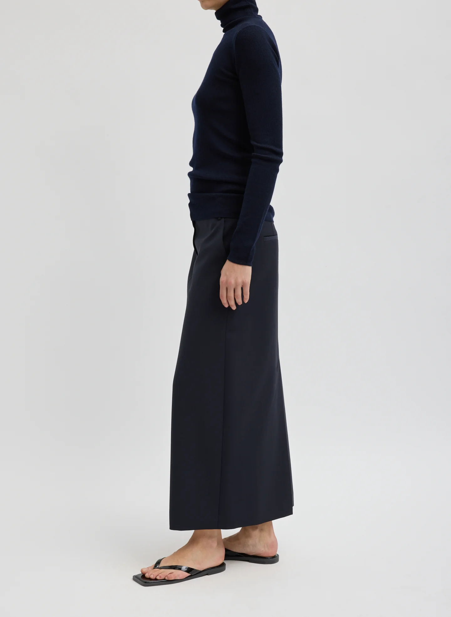 Tropical Wool Maxi Trouser Skirt - Image 2
