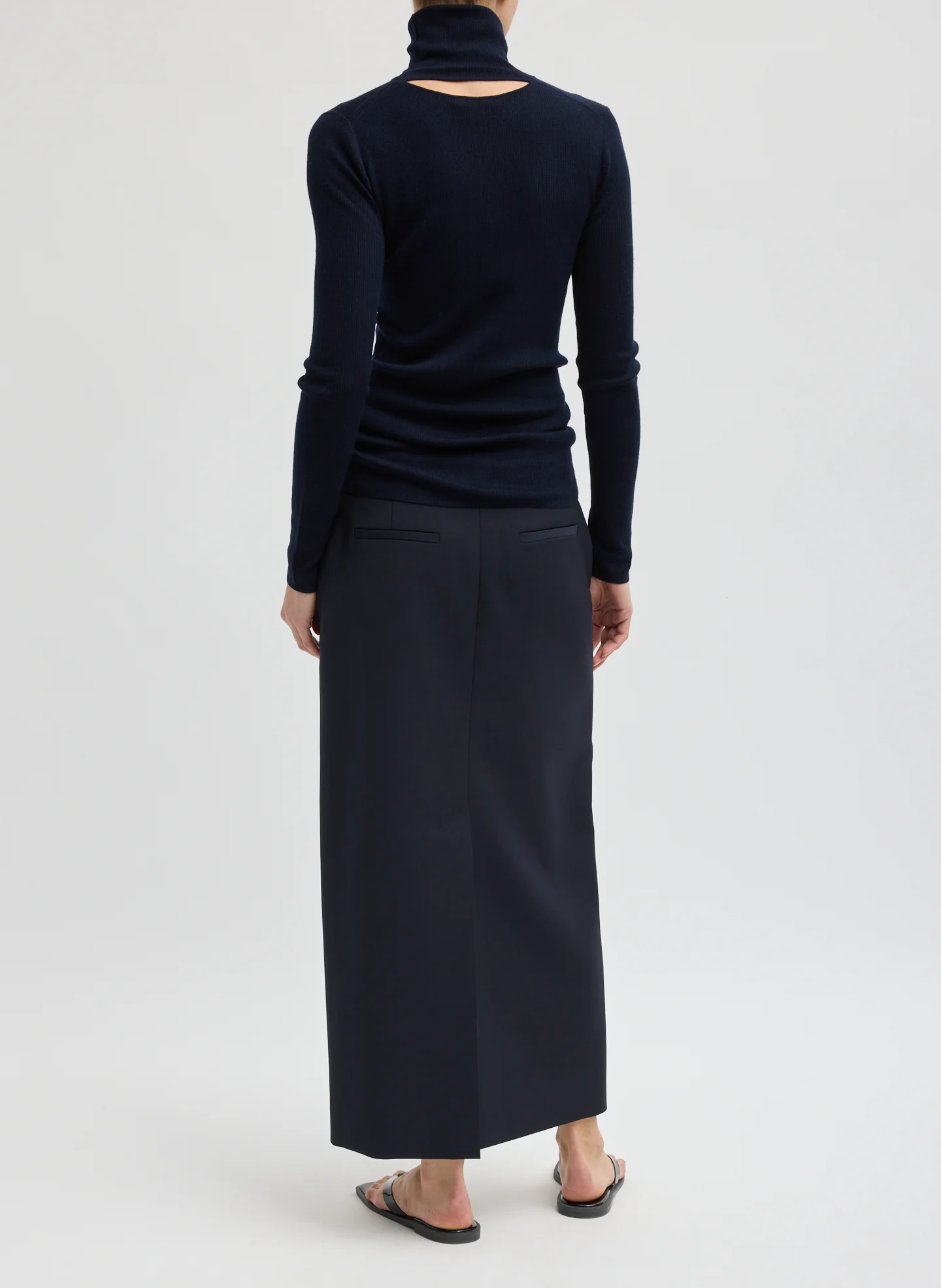 Tropical Wool Maxi Trouser Skirt - Image 3