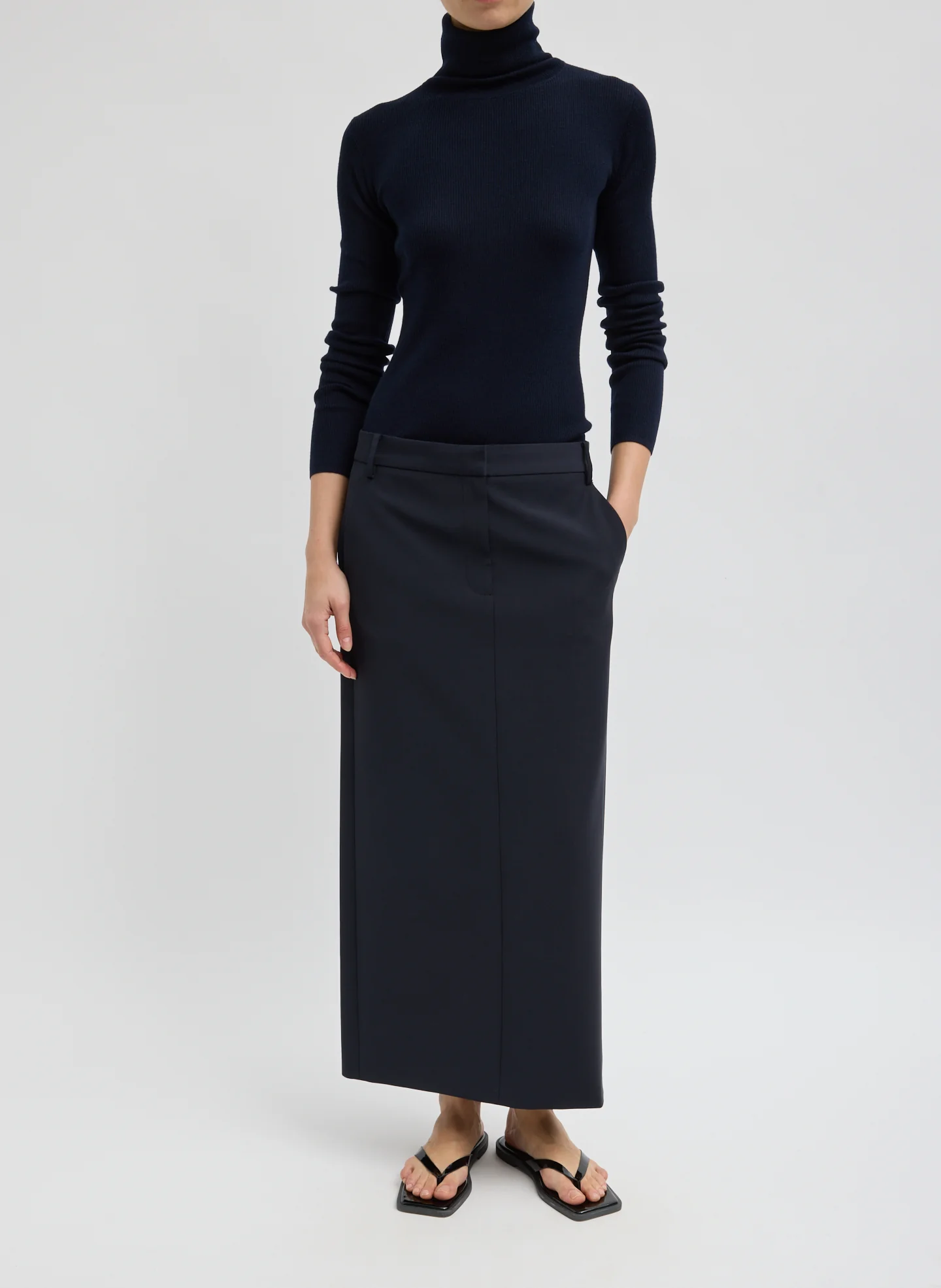 Tropical Wool Maxi Trouser Skirt - Image 4